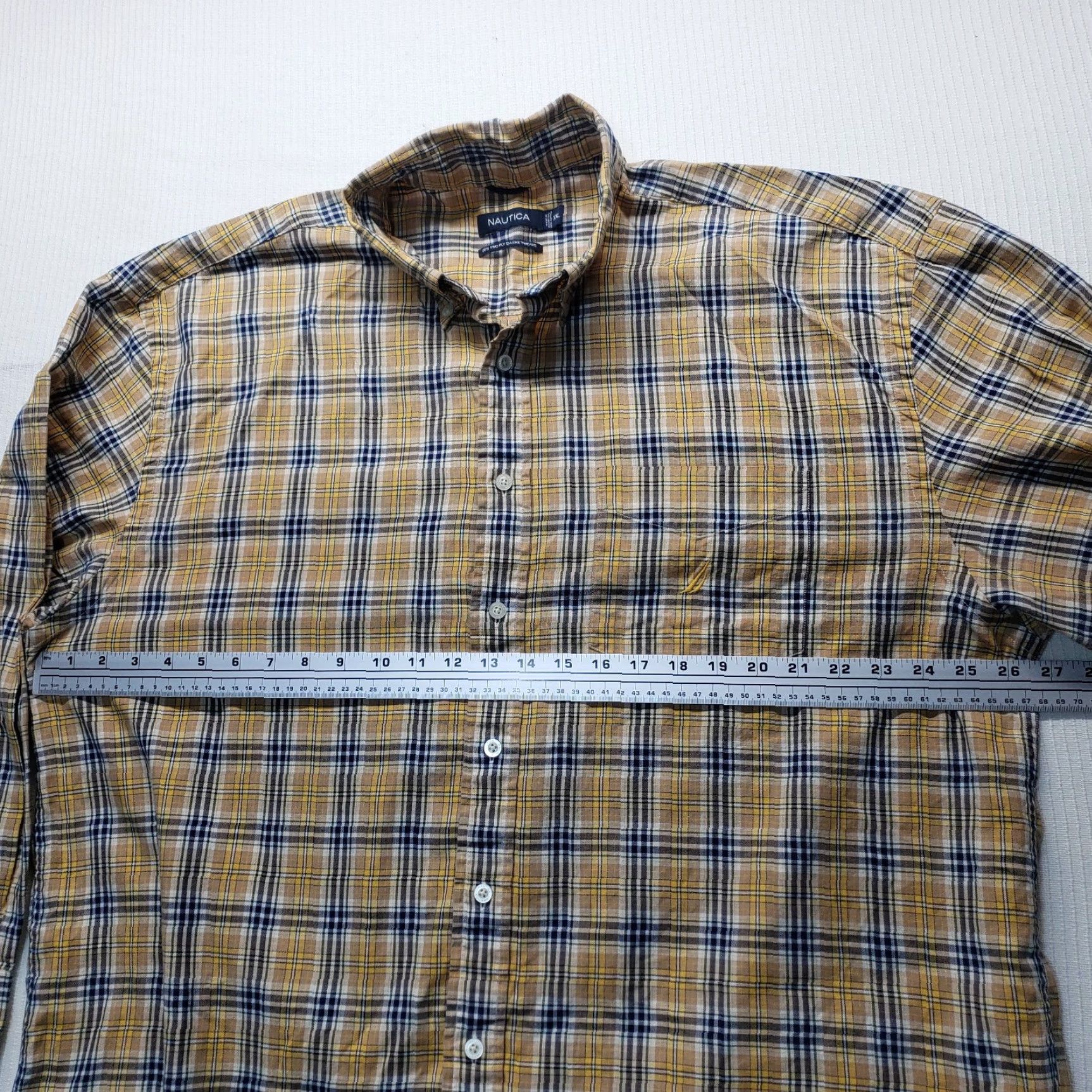 Nautica Nautica Shirt Button-Up Long Sleeve Plaid Yellow 2XL Men’s Cotton Casual Shirt 2XL Mens Color Yellow Size US XXL / EU 58 / 5 - 4 Thumbnail