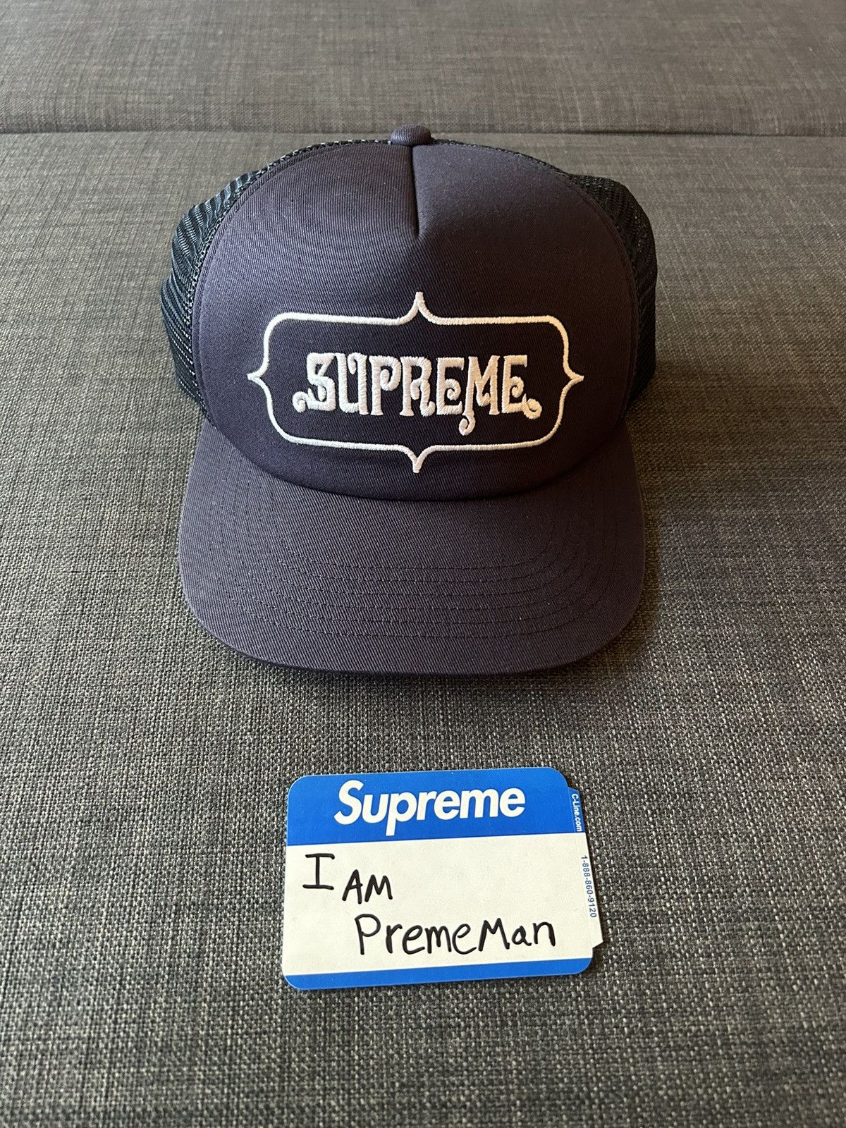 Supreme Supreme Highest Mesh back 5 panel navy SS23 trucker hat