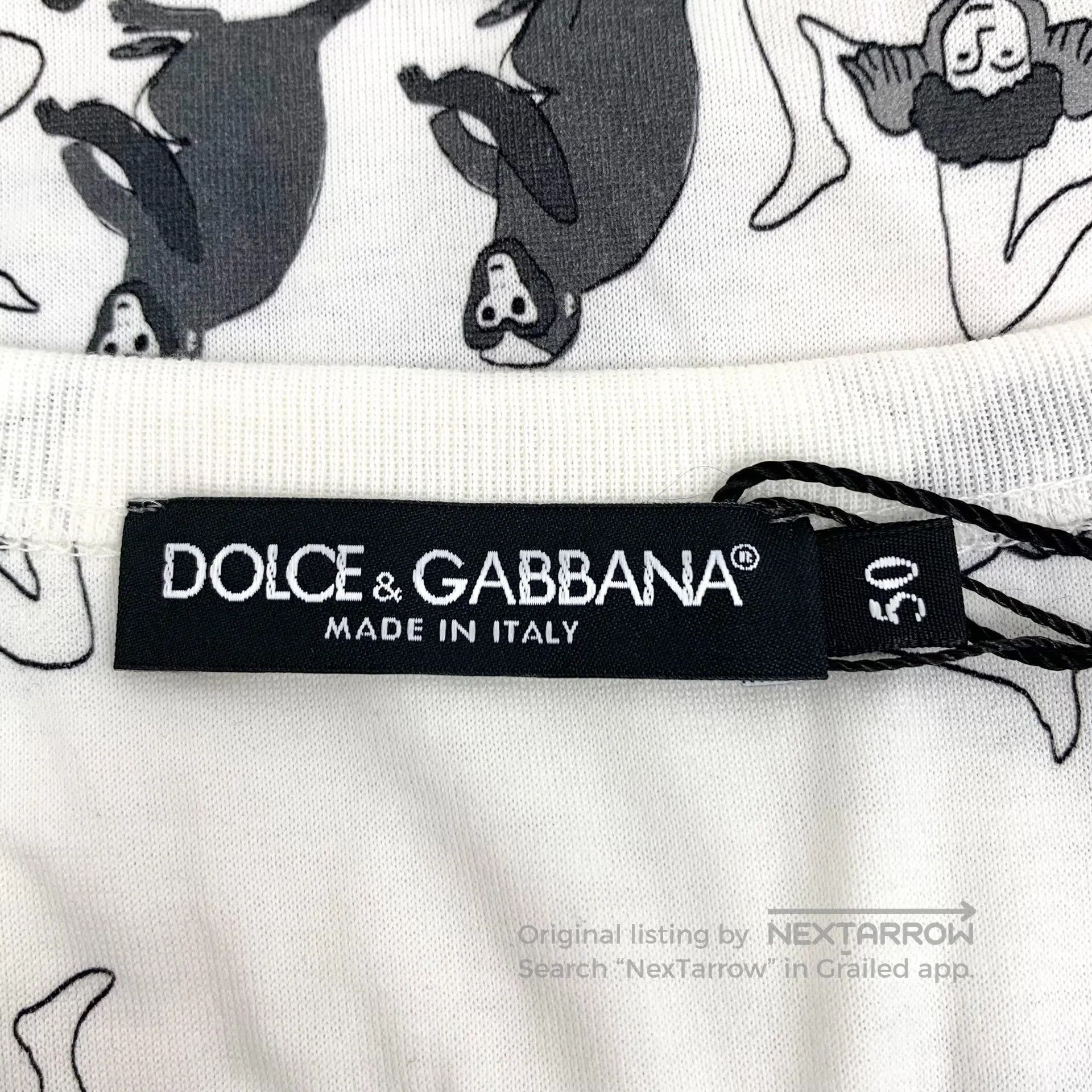 Dolce & Gabbana Dolce Gabbana White Pattern Printed Cotton Round Neck Shor Size US L / EU 52-54 / 3 - 5 Thumbnail