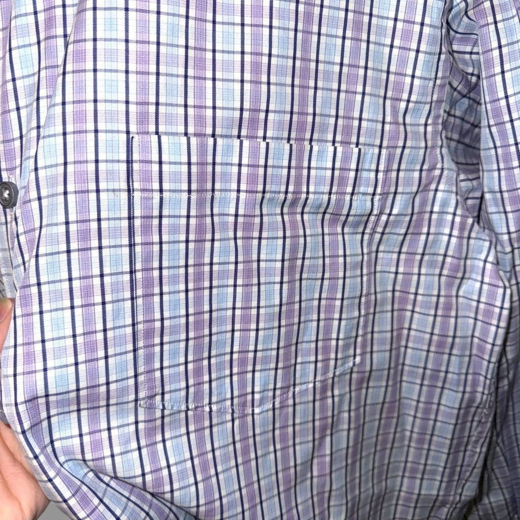 Ermenegildo Zegna Ermenegildo Zegna Purple & Blue Check Button Down Shirt Size Size US L / EU 52-54 / 3 - 6 Thumbnail