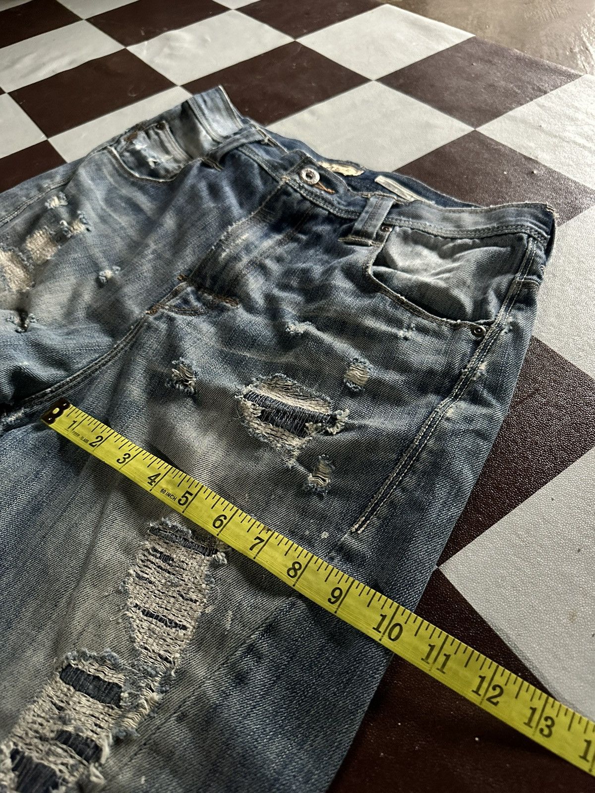 Japanese Brand Bite blue flared denim jeans Size US 30 / EU 46 - 15 Thumbnail