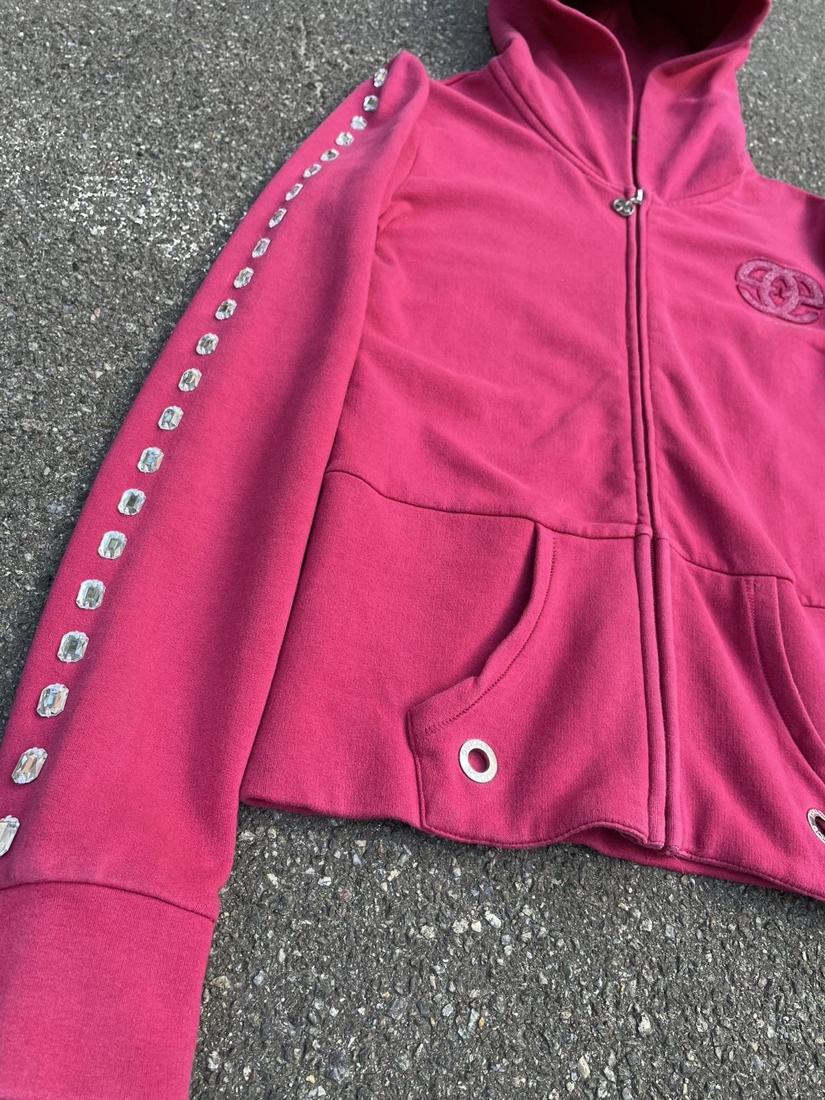 Vintage Vintage Y2K 00s Britney Spears Style Pink Zip Hoodie Size S / US 4 / IT 40 - 4 Thumbnail