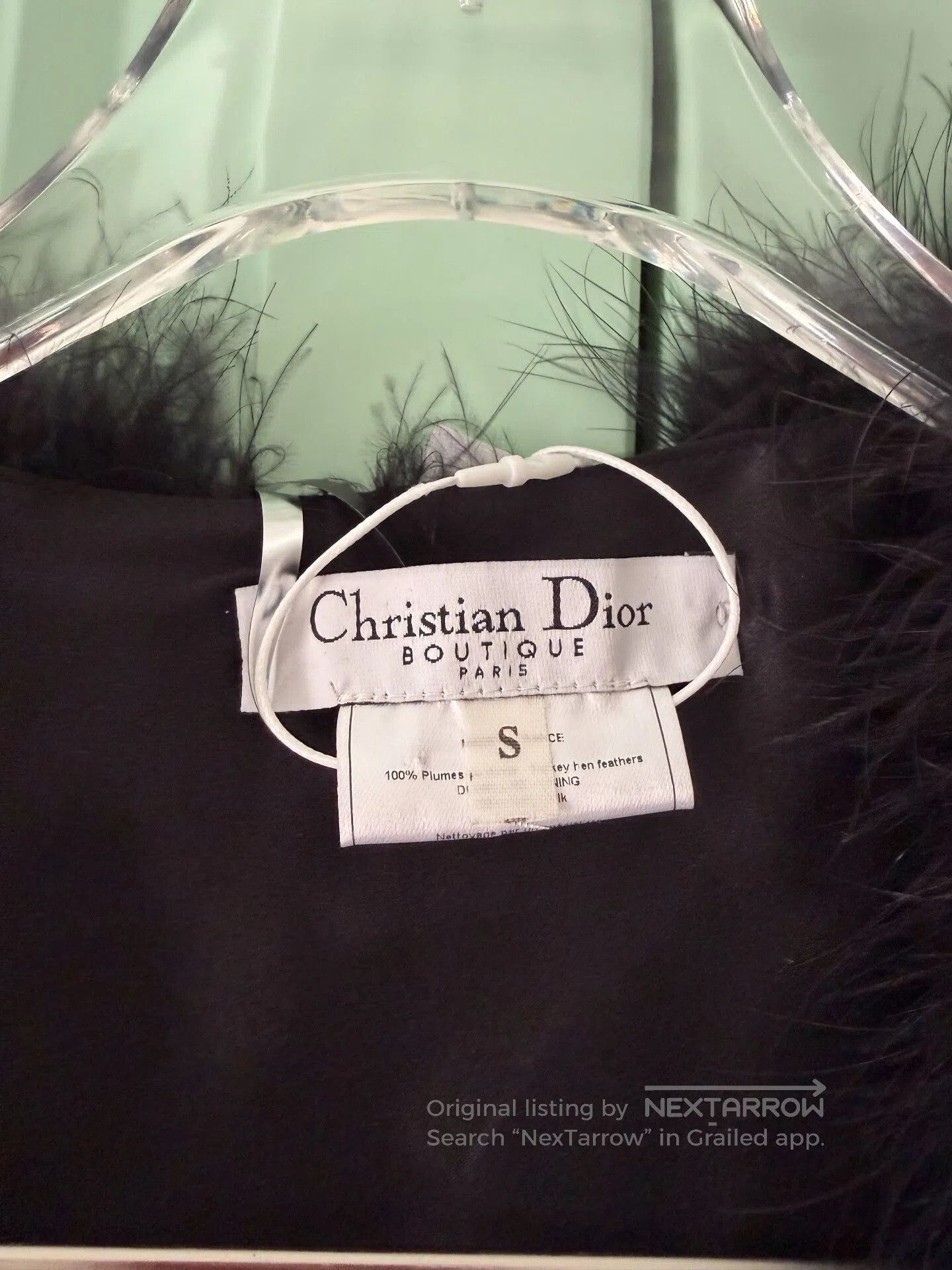 Dior Christian Dior Black Feather Coat. Size S / US 4 / IT 40 - 3 Thumbnail