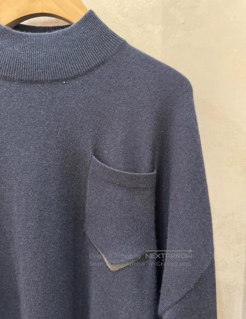 Brunello Cucinelli Brunello Cucinelli Ladies Beige Semi High Neck Cashmere Sw Size US M / EU 48-50 / 2 - 2 Thumbnail