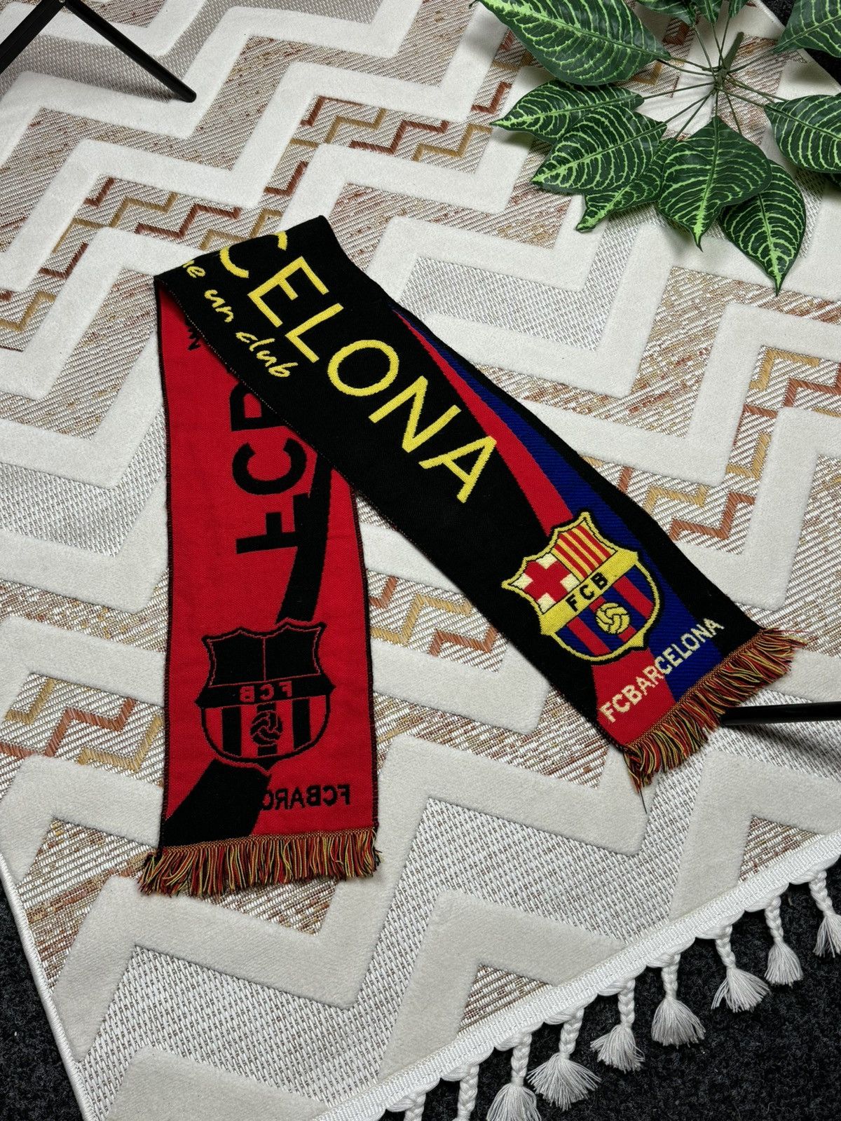 Vintage Vintage Scarf F C Barcelona Football Y2K hype Size ONE SIZE - 1 Thumbnail
