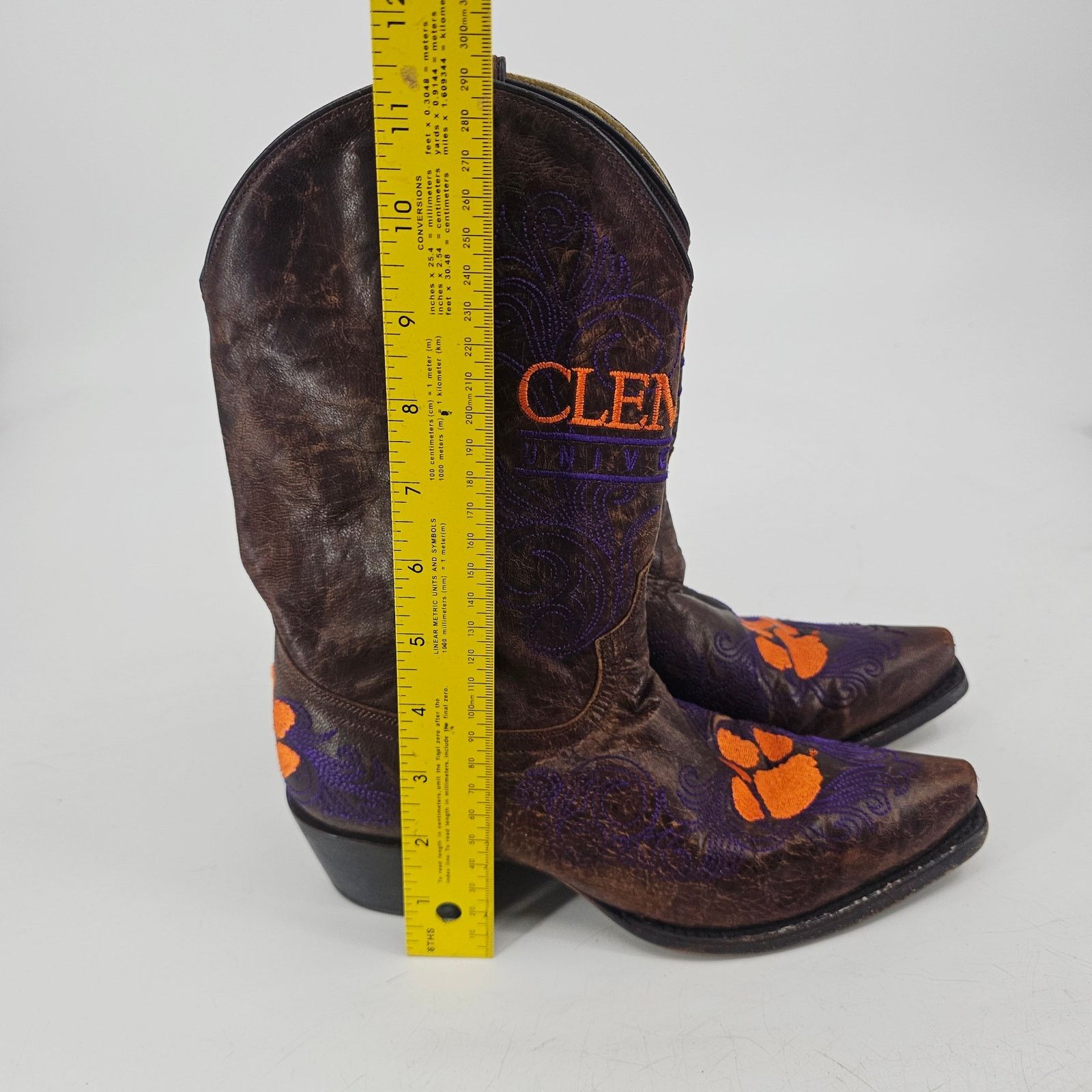 NCAA × Other Gameday Clemson Tigers Logo Western Cowgirl Leather Boot 7 Size US 7 / IT 37 - 9 Thumbnail