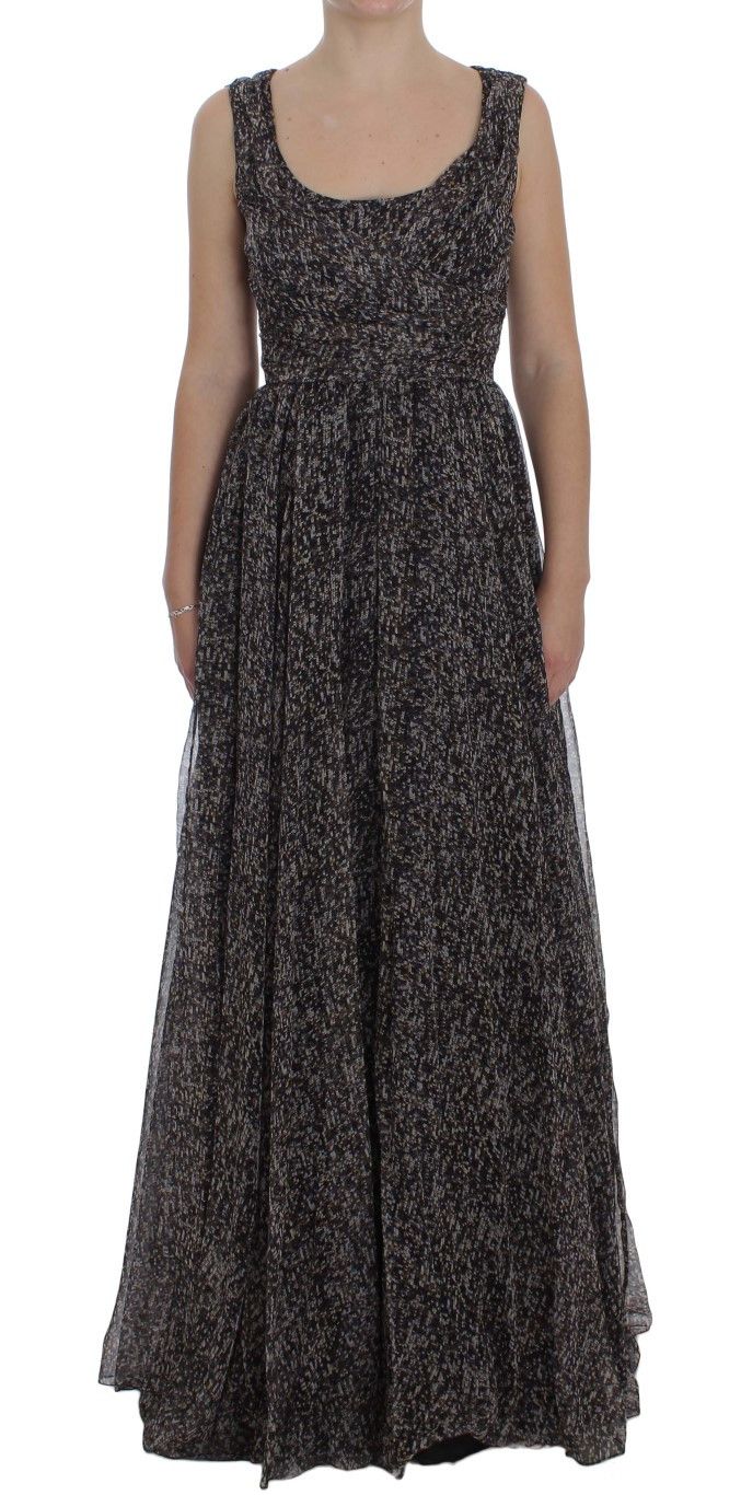 Glamorous Sequined Silk Full-Length Women's Dress