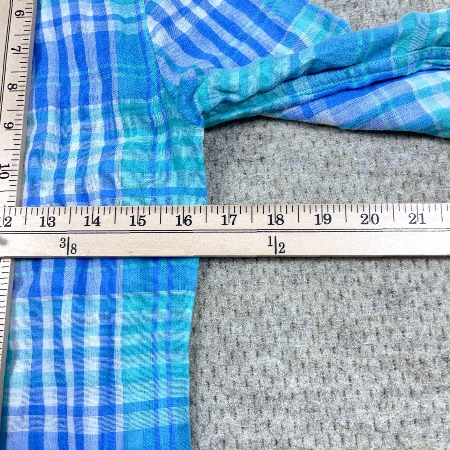 Vineyard Vines VINEYARD VINES Shirt Women 2 Button-Up Tartan Plaid Light Blue Cotton Color Blue Plaid Pattern Casual Womens Size XS / US 0-2 / IT 36-38 - 6 Thumbnail