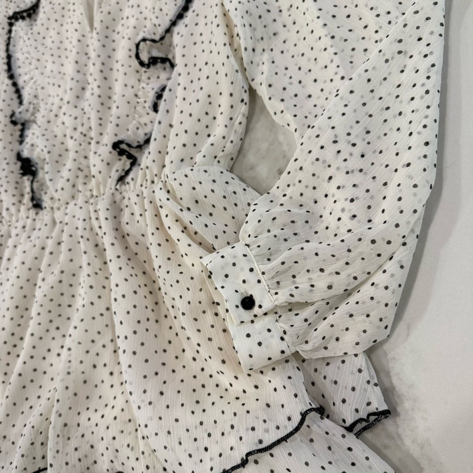 Zara Zara NWT Polka Dot LongSleeve Tiered Mini Dress Womens Small Size S / US 4 / IT 40 - 8 Thumbnail