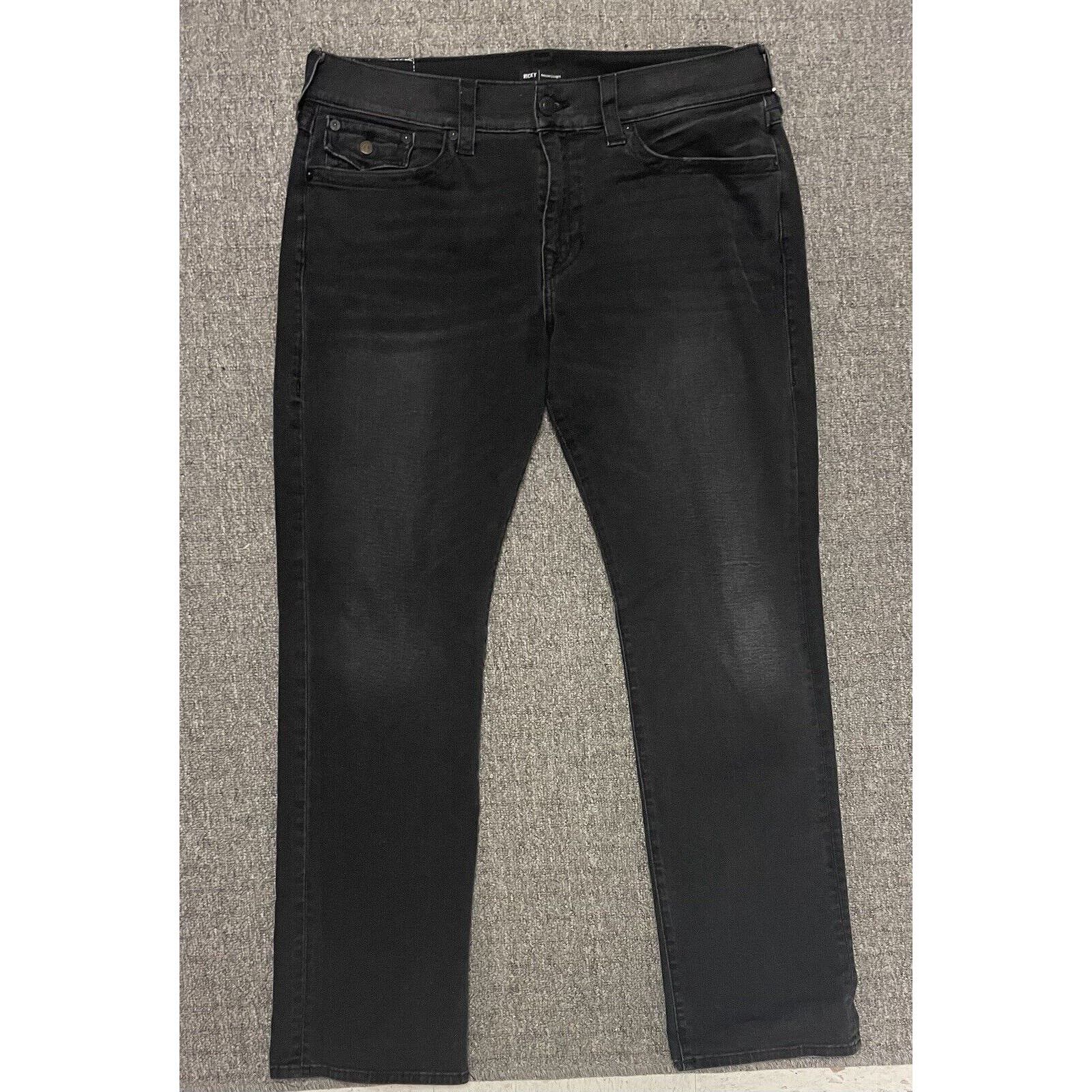 True Religion True Religion Ricky Relaxed Straight Black Jeans Size 38x32 Size US 42 / EU 58 - 1 Thumbnail