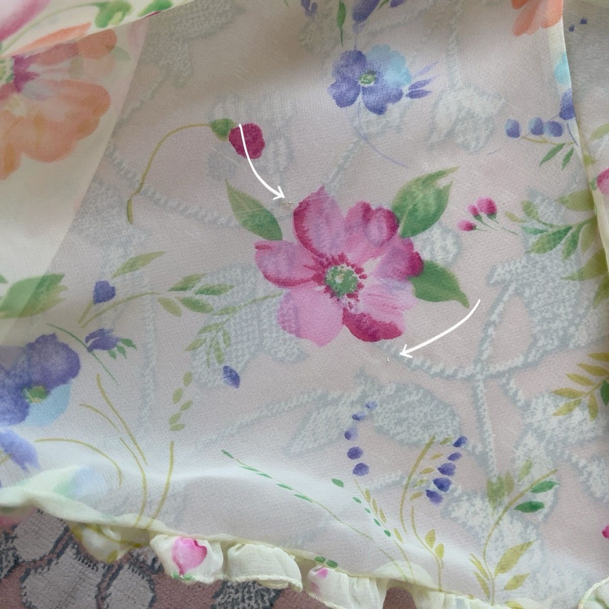 Victoria's Secret Victoria’s Secret 1990s Green Floral Chiffon Slip Dress (XS) Size XS / US 0-2 / IT 36-38 - 8 Thumbnail