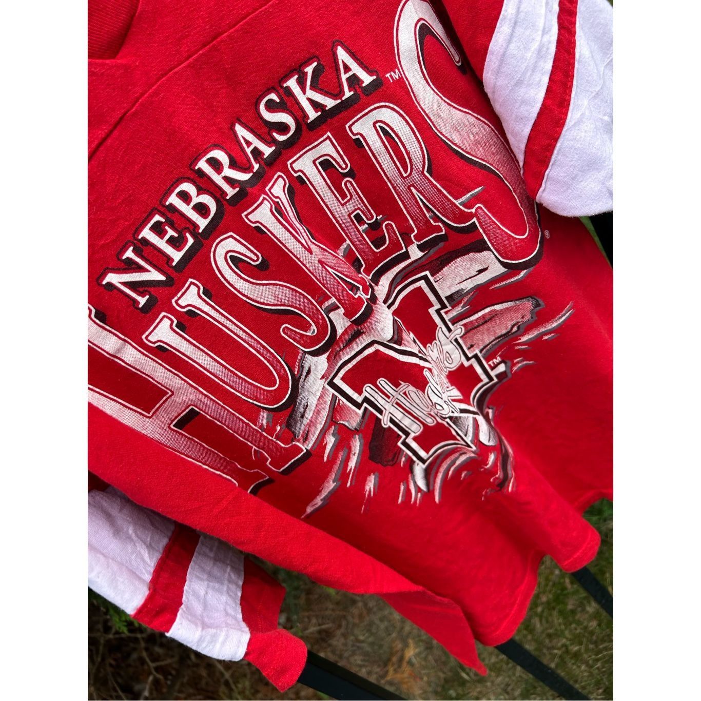 Logo 7 Vintage 1990s, Nebraska cornhuskers logo seven athletic T-sh Size US L / EU 52-54 / 3 - 3 Thumbnail