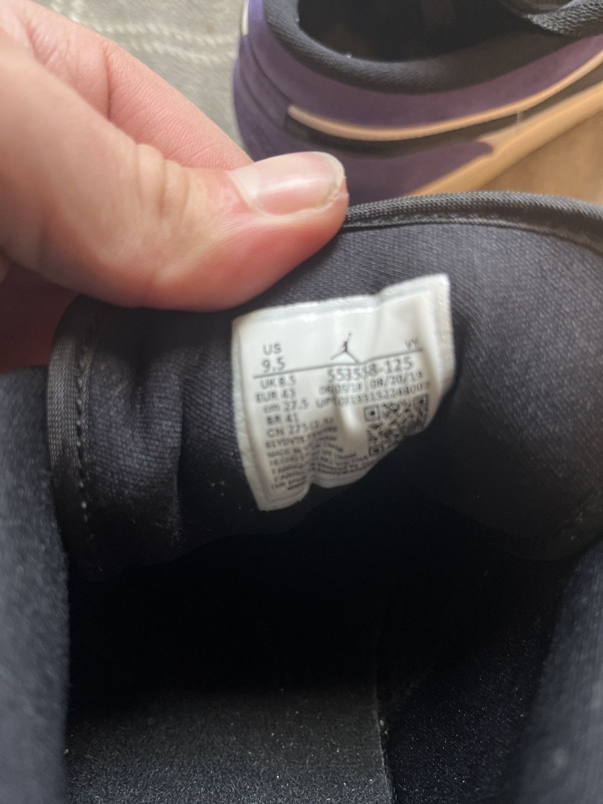 Jordan Brand Jordan 1 Low Court Purple Size US 9.5 / EU 42-43 - 6 Thumbnail