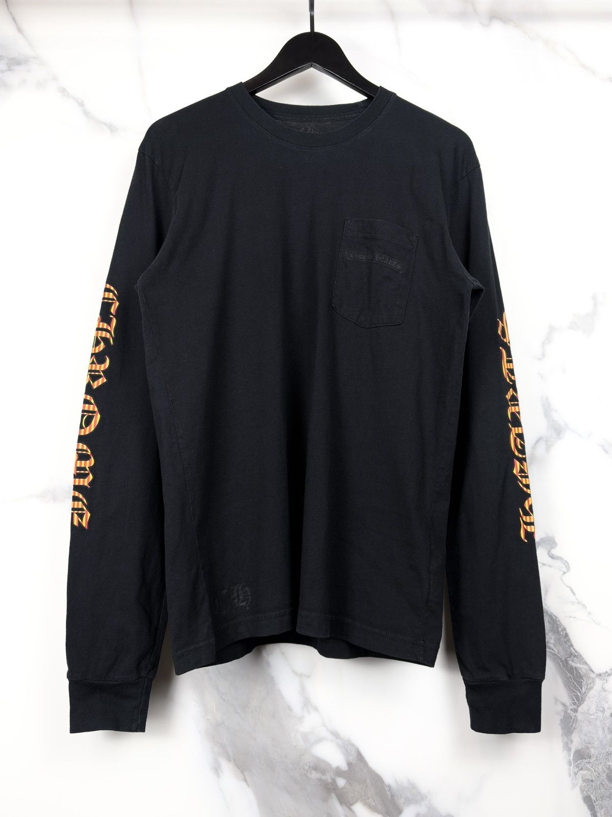 Chrome Hearts Chrome Hearts Hairy Dagger Striped Orange Longsleeve Tshirt Size US L / EU 52-54 / 3 - 2 Thumbnail