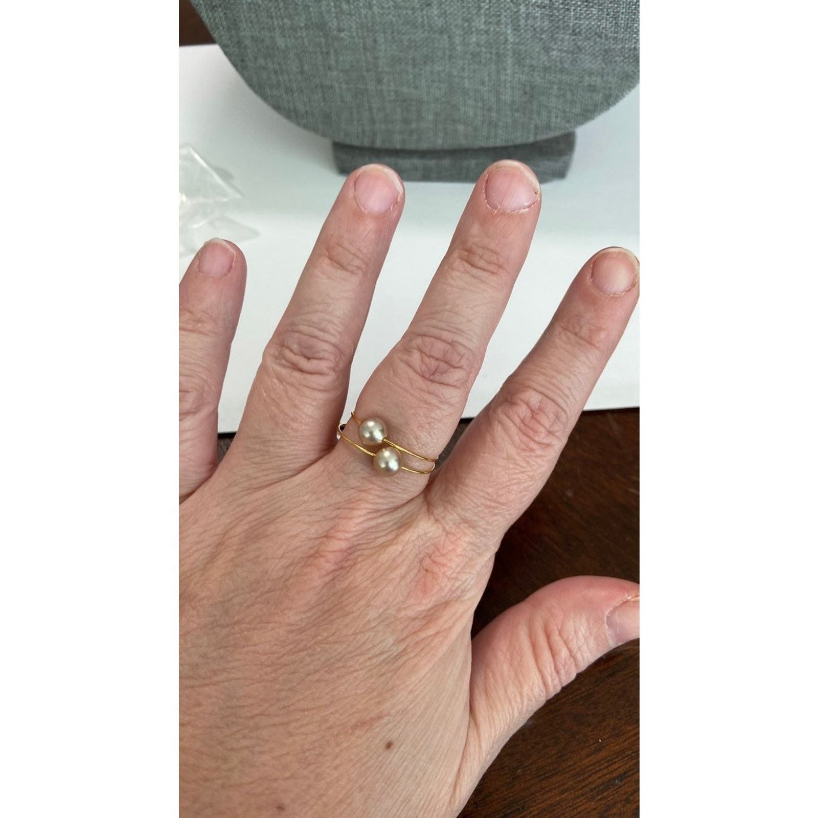 Handmade wire ring size 8 gold tone Size ONE SIZE - 2 Thumbnail