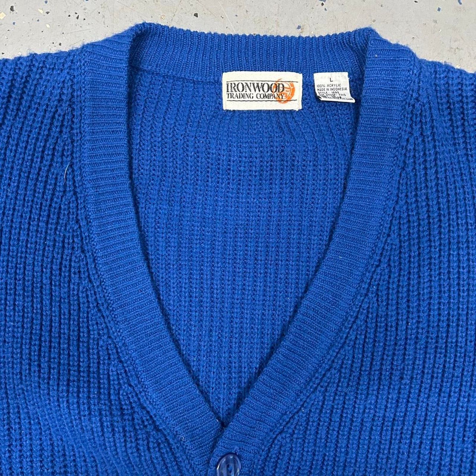 Other Blue vintage 80s/90s cardigan sweater Size L / US 10 / IT 46 - 2 Thumbnail