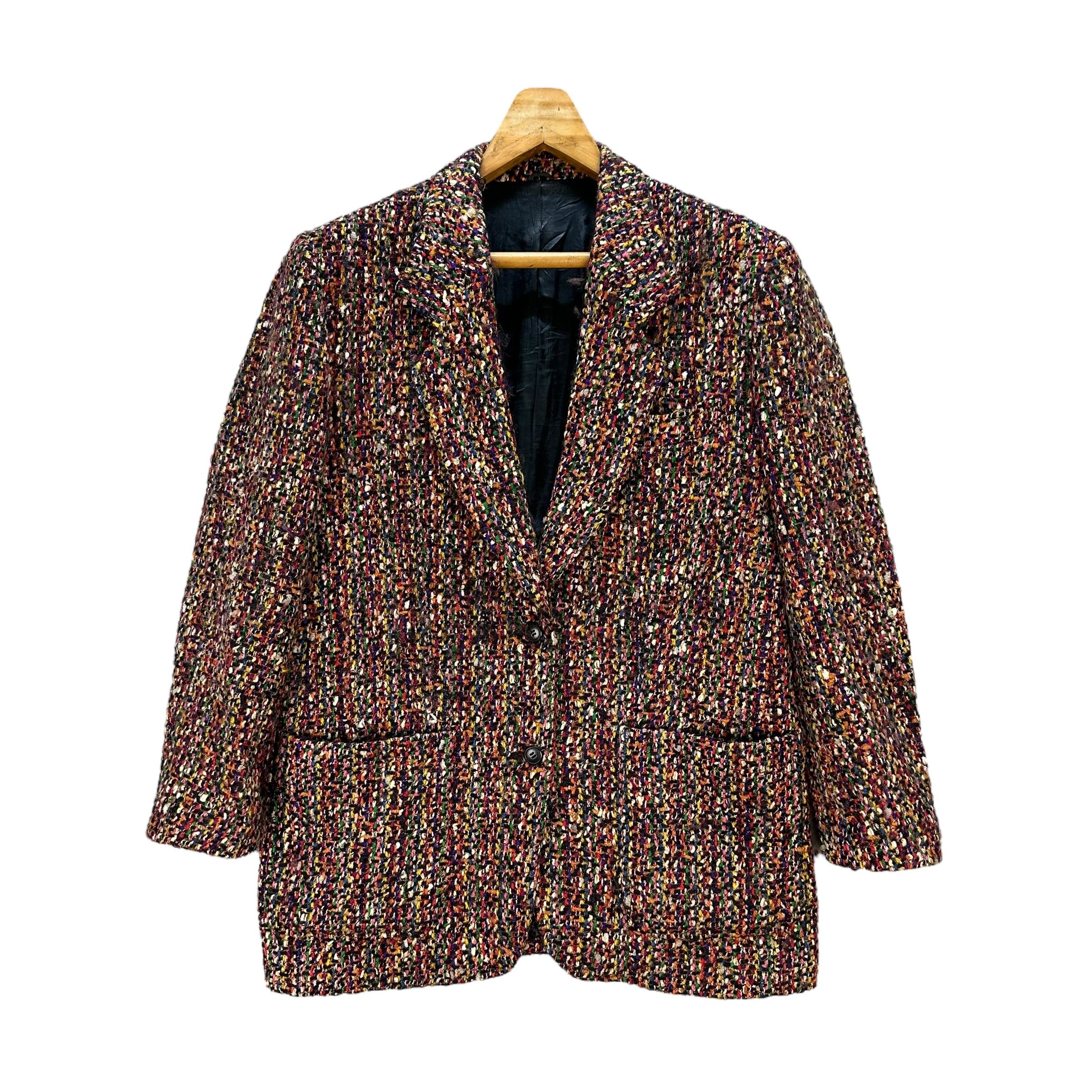 Kenzo Vintage 90s KENZO Paris Rainbow Tweed Blazer Jacket A80-1941 Size M / US 6-8 / IT 42-44 - 1 Thumbnail