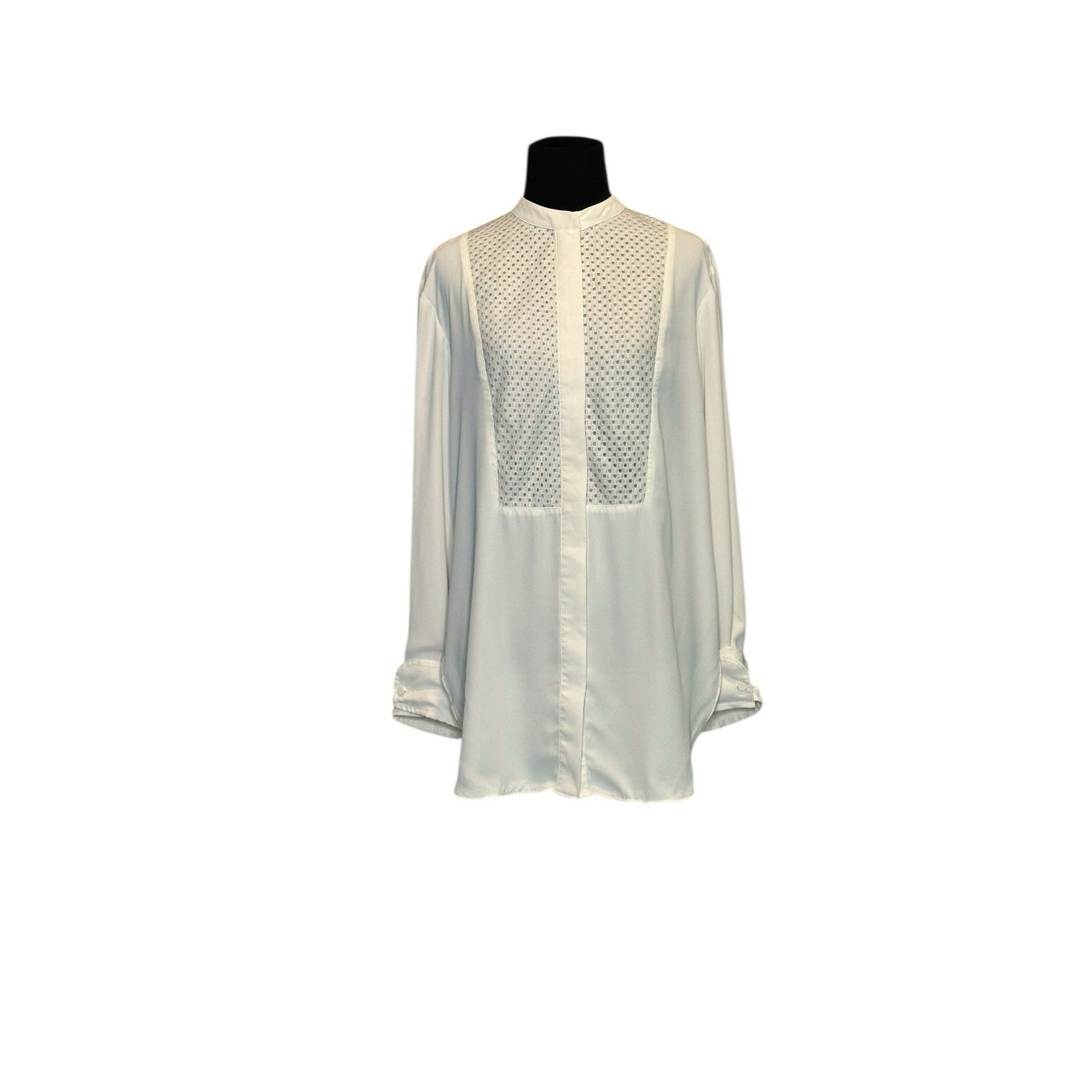 H&M H&M white long sleeves hidden button tunic blouse size Small Size S / US 4 / IT 40 - 15 Thumbnail