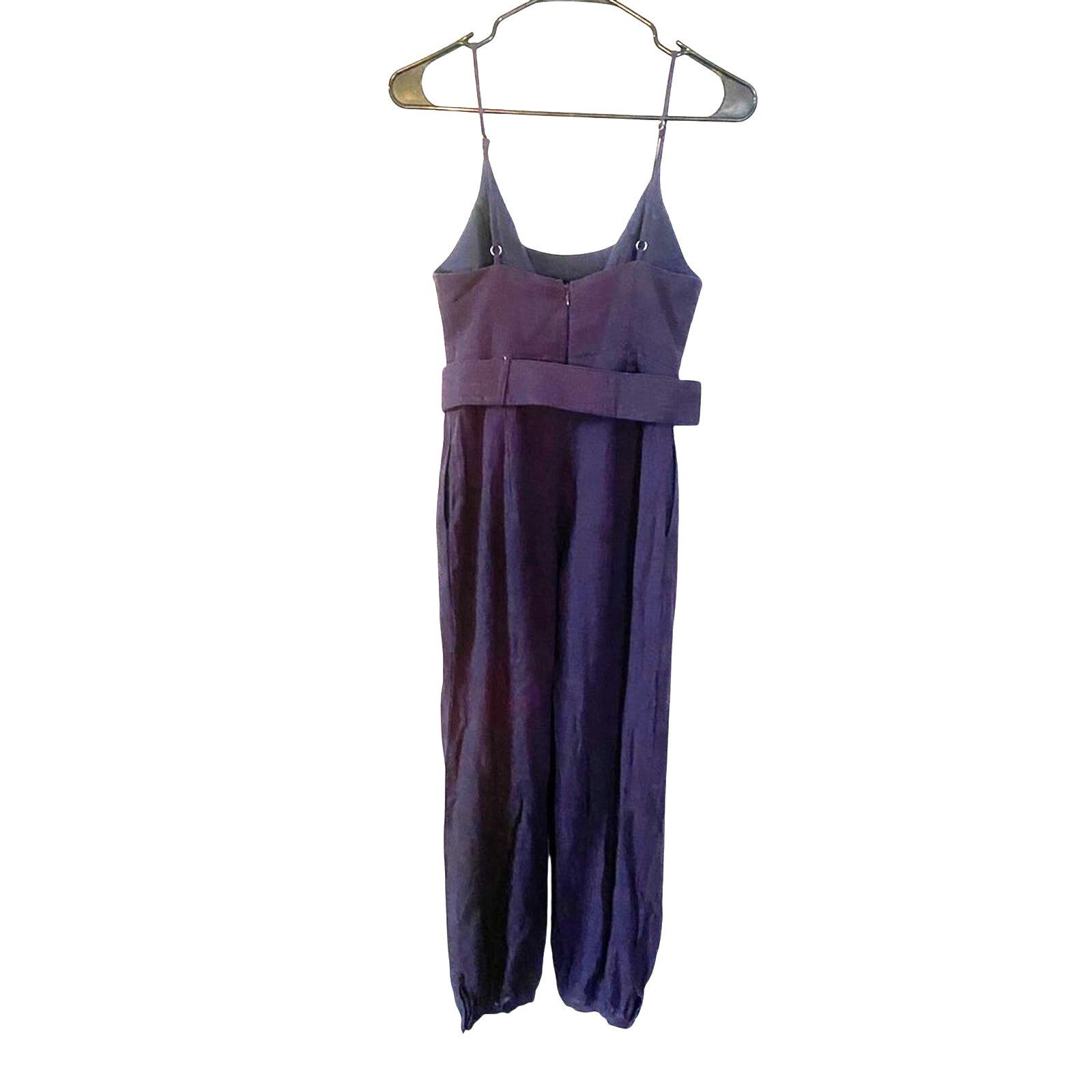 Other Here Comes The Sun CUFFED HEM BELTED JUMPSUIT NAVY XS Size 26" / US 2 / IT 38 - 4 Thumbnail