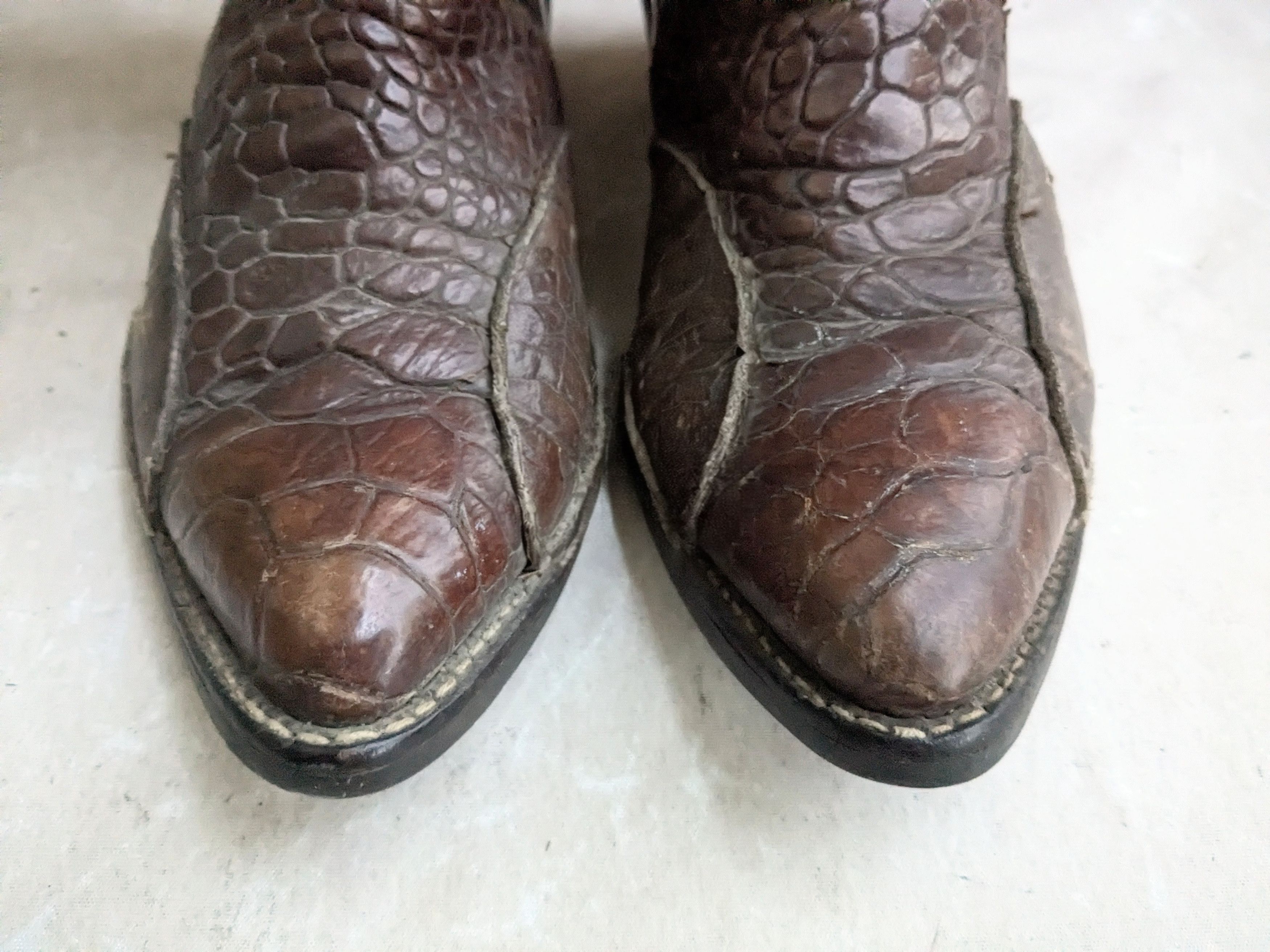 Dan Post Dan Post Cowboy Boots Brown Crocodile Leather 9 D Size US 9 / EU 42 - 4 Thumbnail
