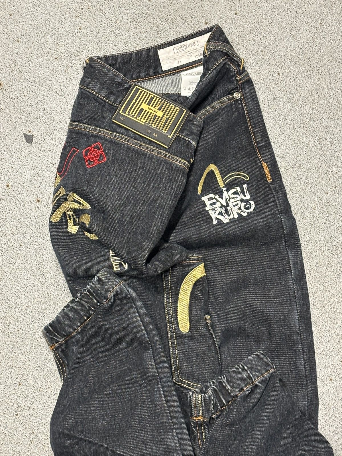 Evisu Evisu Kuro Embroidered Heavyduty Jeans Size US 34 / EU 50 - 9 Thumbnail