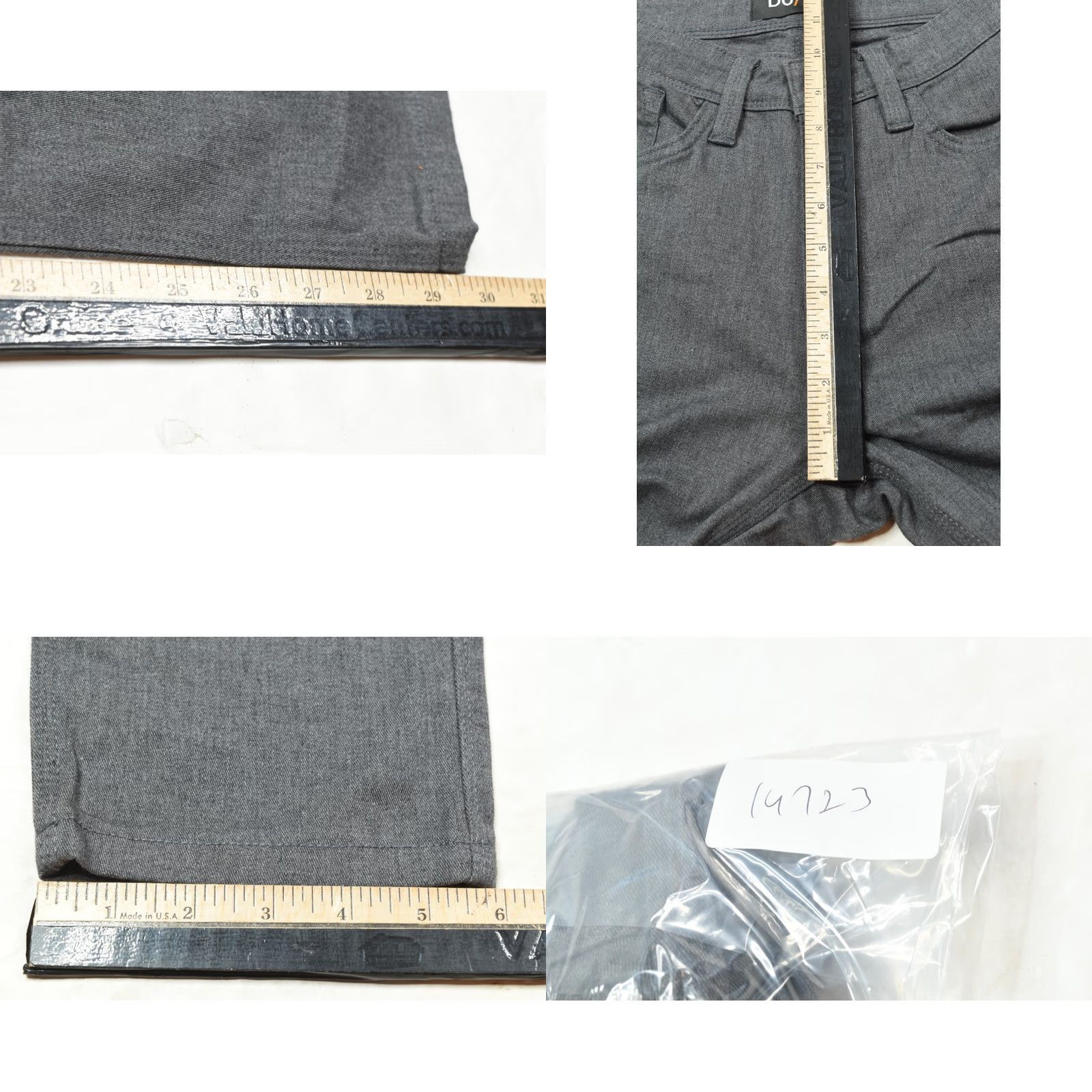 Vintage DU/ER Jeans Slim Fit 29x30 Gray Denim 5-Pocket Mens Regular Straight T2X Lightweight Super Stretch Cooling Size US 29 - 9 Thumbnail