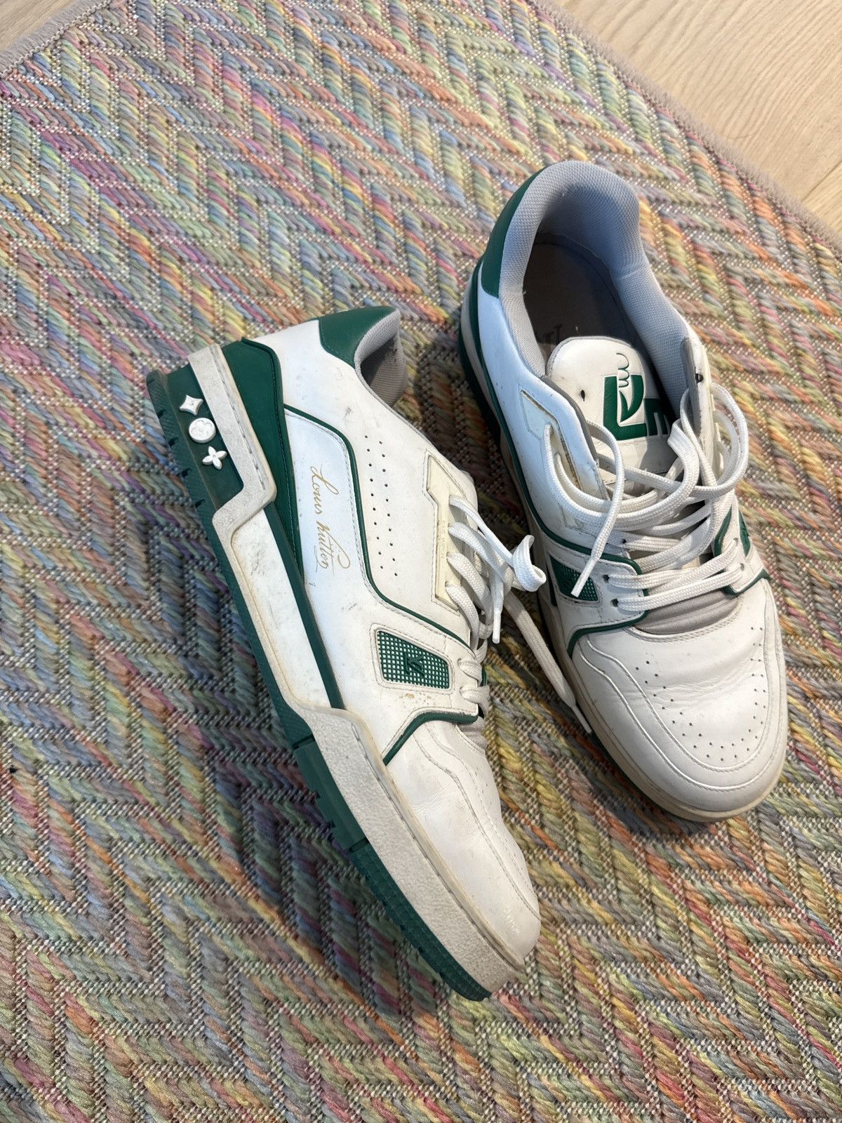 Louis Vuitton Louis Vuitton Virgil Abloh Green Trainer Size US 10.5 / EU 43-44 - 6 Thumbnail