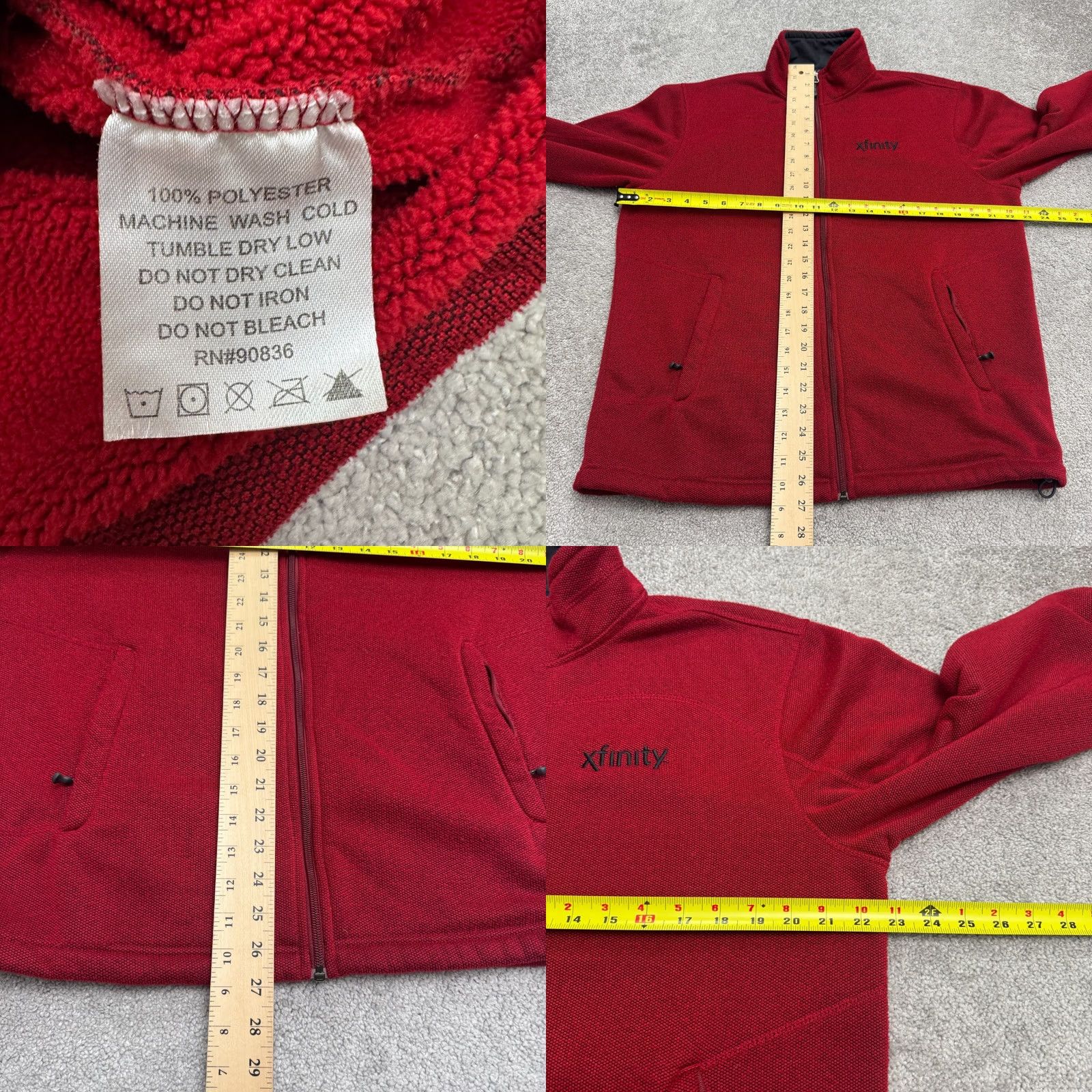 Port Authority Port Authority Xfinity Pique Fleece Jacket Men Small Red Full Zip Pockets Outdoor Size US S / EU 44-46 / 1 - 8 Thumbnail