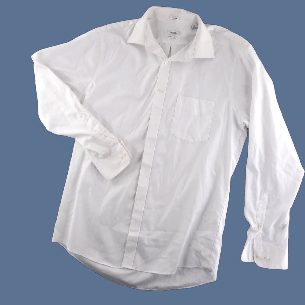 Van Heusen VAN HEUSEN Dress Shirt Mens 15.5 34/35 White Long Sleeve Button-Up Size 42R - 1 Thumbnail