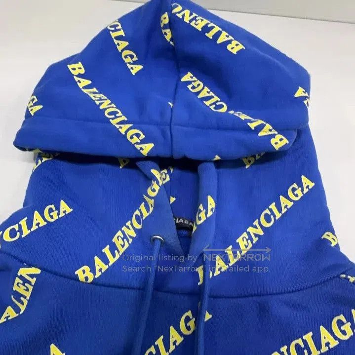 Balenciaga Balenciaga Blue Logo Hooded Sweatshirt. Size US XS / EU 42 / 0 - 3 Thumbnail