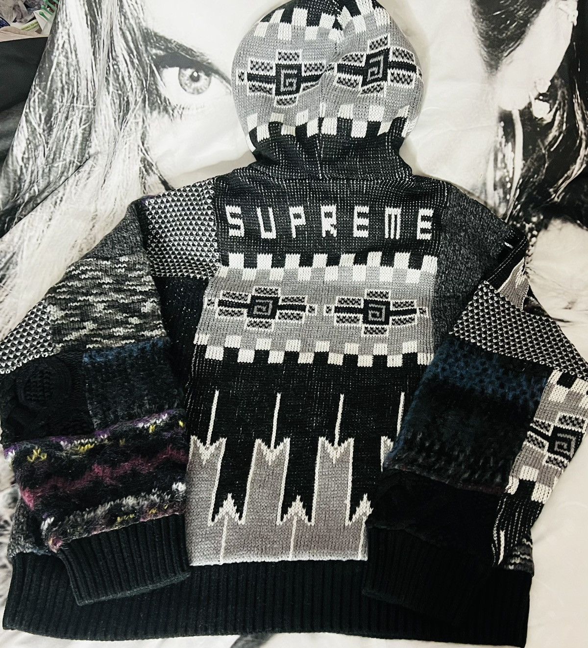 Supreme Supreme Patchwork Zip Up Hooded Sweater - Large Size US L / EU 52-54 / 3 - 4 Thumbnail