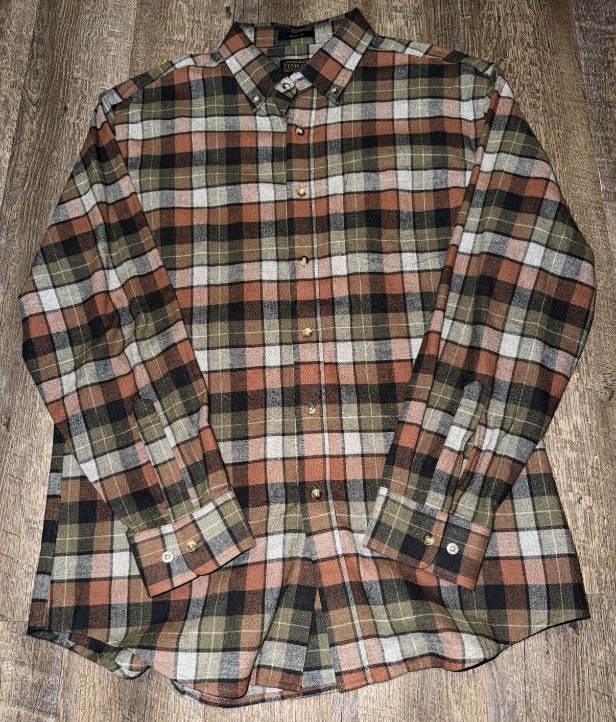 Pendleton Pendleton Mens Flannel Rust/Grey Lister Plaid size Large Size US L / EU 52-54 / 3 - 2 Thumbnail