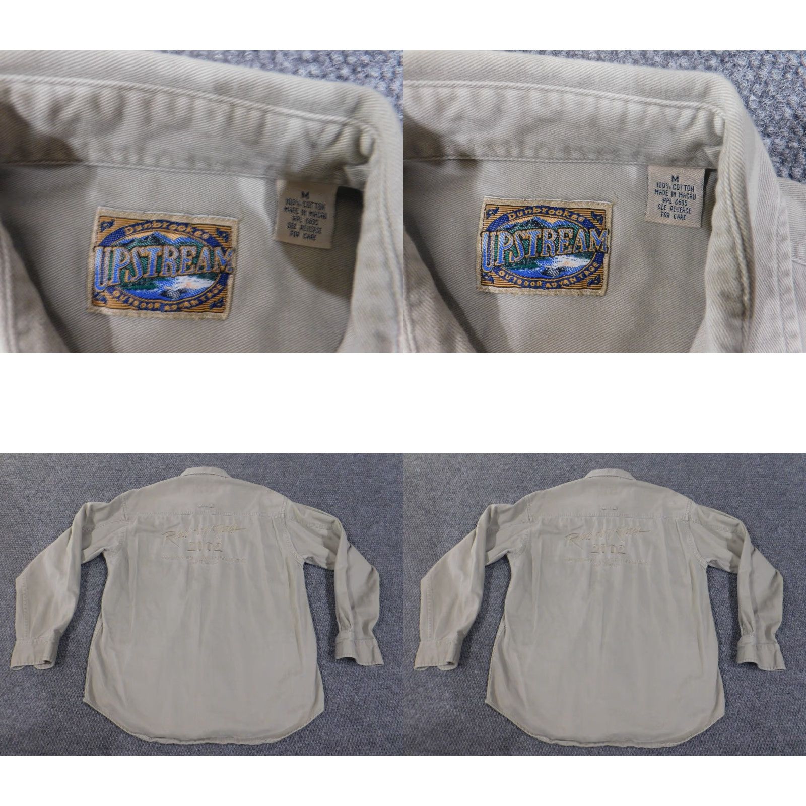 Dunbrooke Dunbrooke Shirt Medium Beige Vintage Mens Button-Up Embroidered Collared Long Sleeve Button-Down Canvas Rolled All Seasons Retro Casual Mens Size US M / EU 48-50 / 2 - 8 Thumbnail