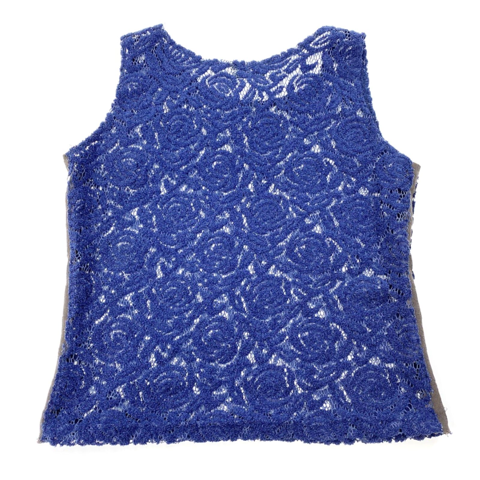 Vintage VINTAGE Bisou Bisou Top Womens Blouse Sleeveless Blue Embroidered Lace M Size M / US 6-8 / IT 42-44 - 2 Thumbnail