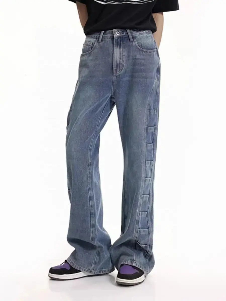 Japanese Brand Design Stacked Patchwork Jeans Versatile Micro Flares Size US 32 / EU 48 - 5 Thumbnail