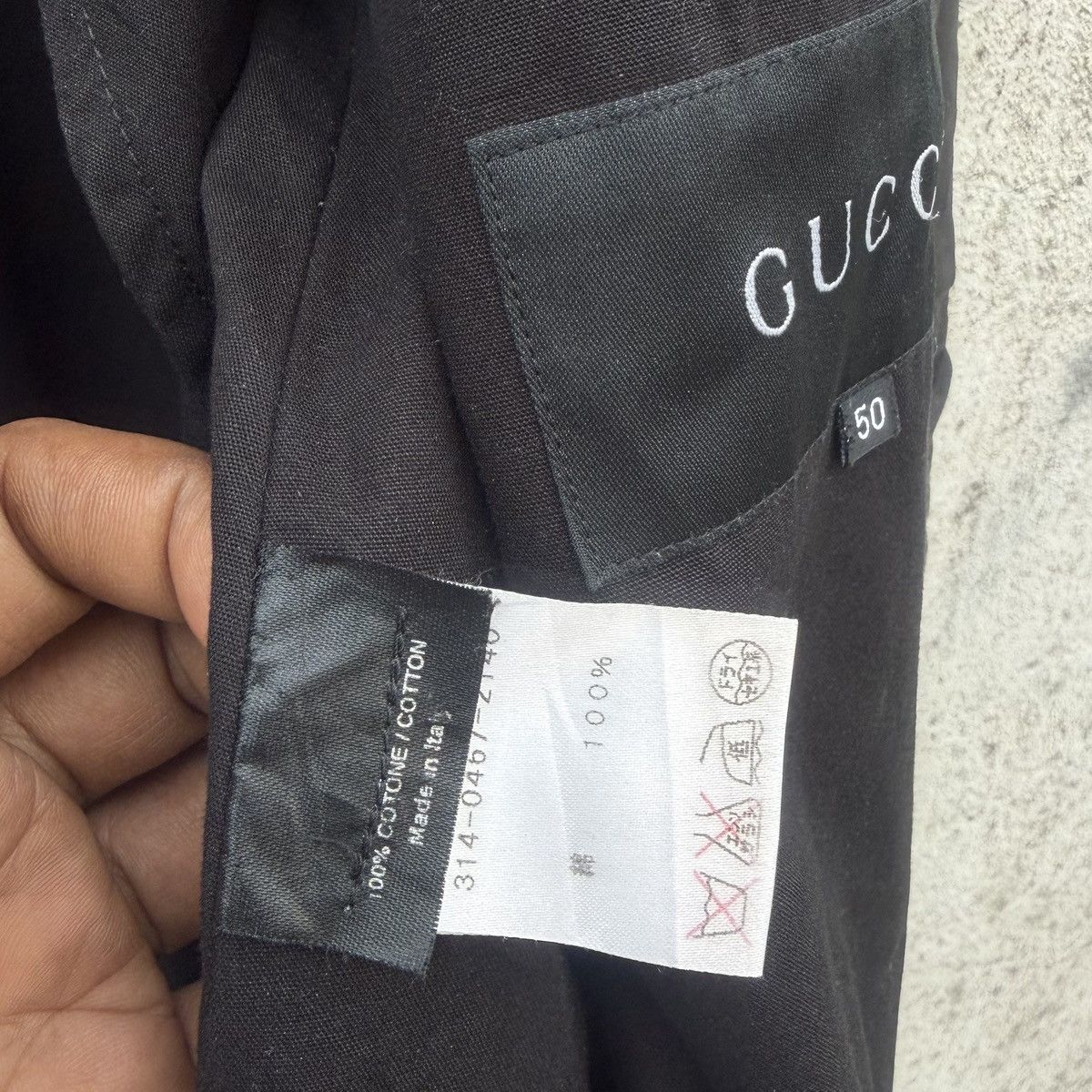 Gucci VTG Gucci Long Coat Faded Waxed Black Size 50 Made In Italy Size US M / EU 48-50 / 2 - 16 Thumbnail