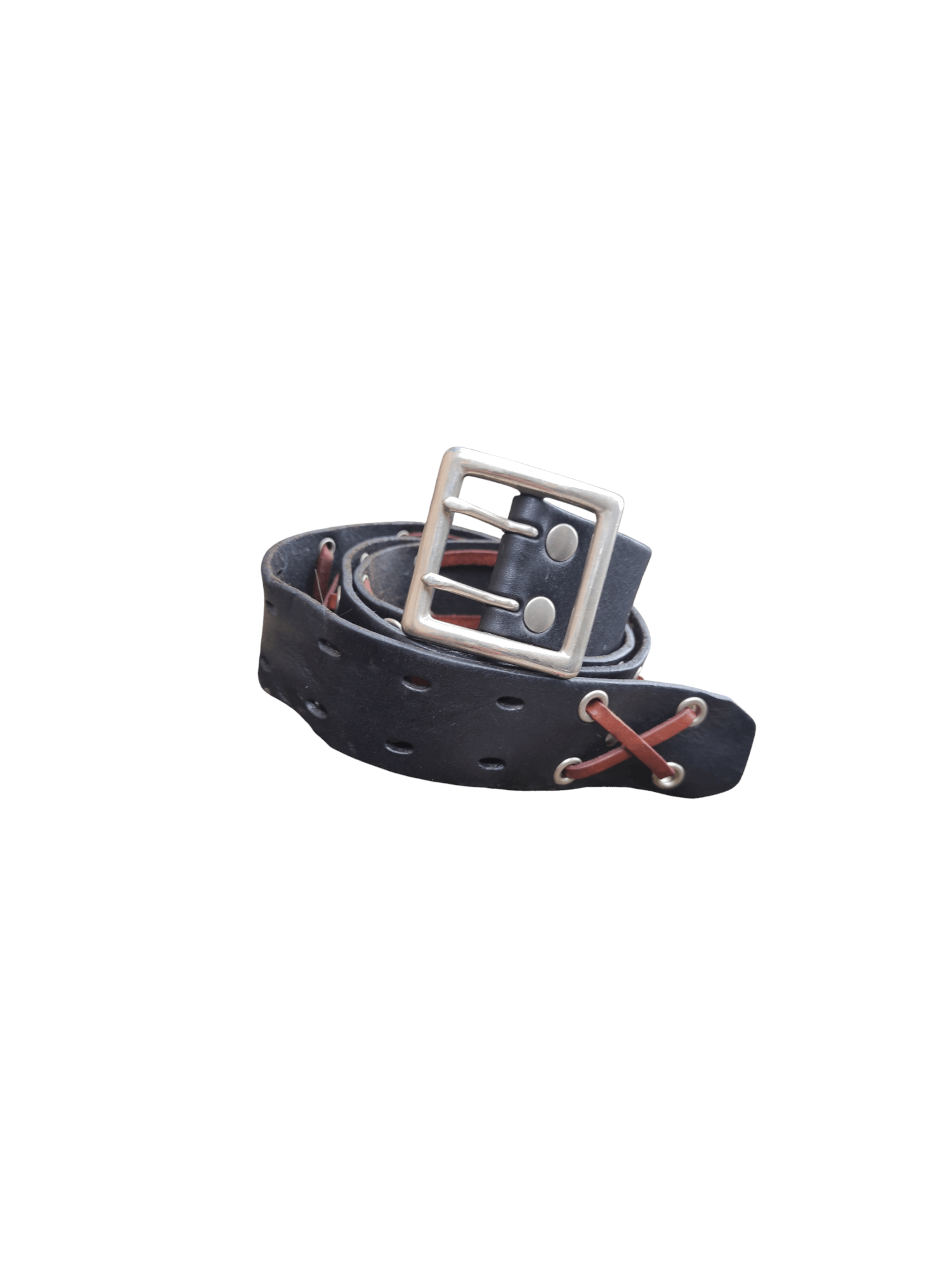 AMERICAN EAGLE VINTAGE LEATHER BELT CROSS STITCH DESIGN