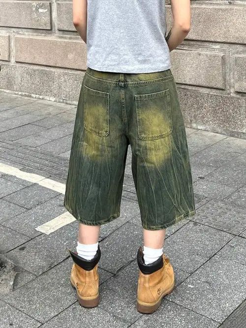 Japanese Brand WASHED distressed jorts GOTHIC punk Y2K Size US 34 / EU 50 - 4 Thumbnail