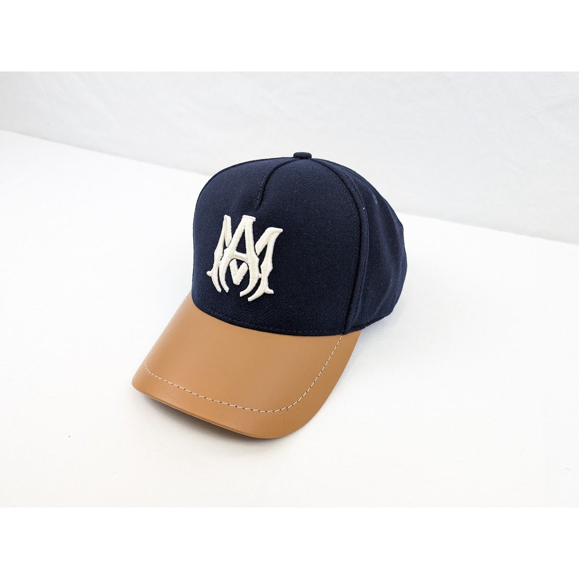 Amiri o1rshd1 Size: OS / Wool/Leather MA Hat / Cap in Navy Size ONE SIZE - 5 Thumbnail
