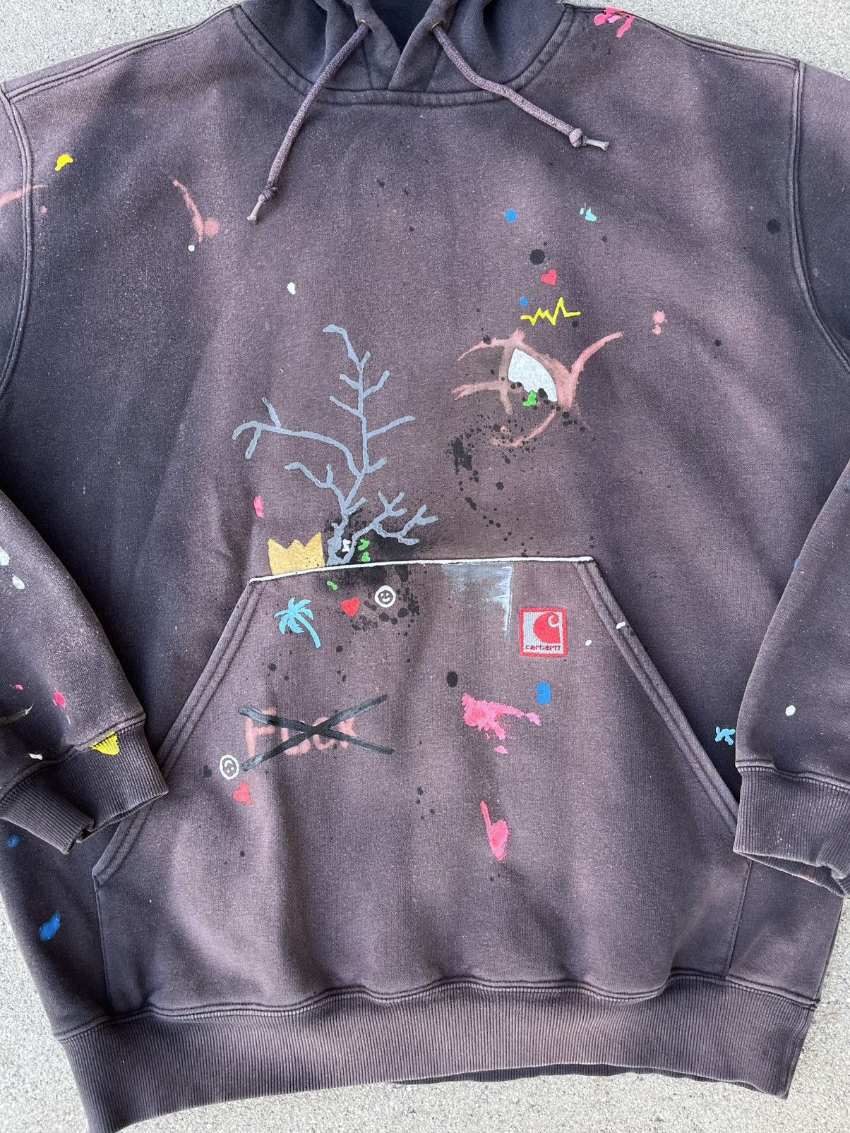 Carhartt Custom Carhartt Hoodie Sun Fade Rain Defender Distressed Size US L / EU 52-54 / 3 - 4 Thumbnail