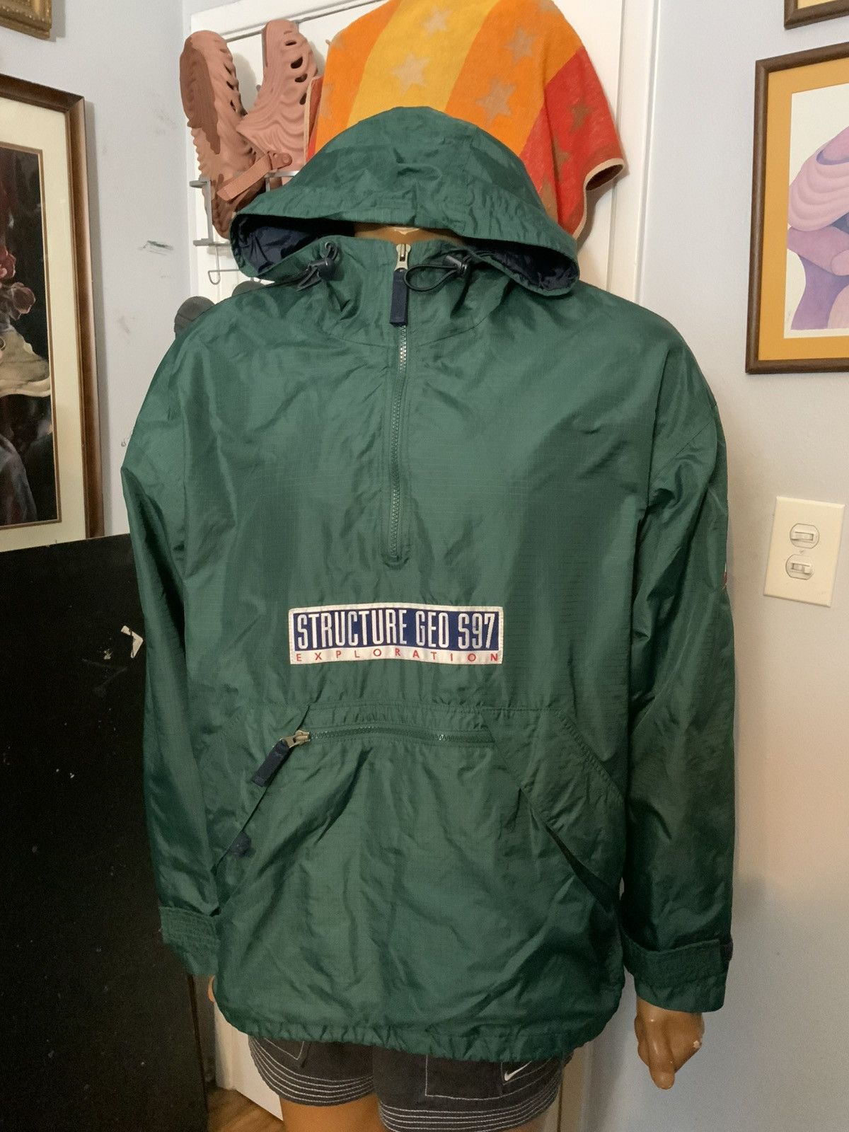 Vintage 90s Structure GeoTeam Exploration Windbreaker Anorak Jacket Size US S / EU 44-46 / 1 - 8 Thumbnail