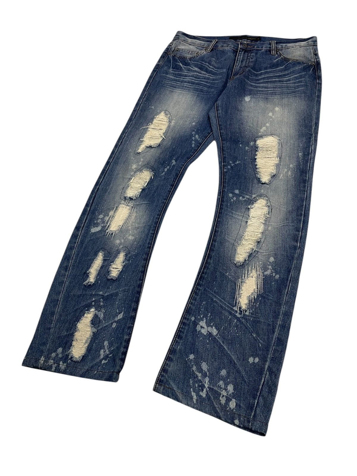 Japanese Brand × Schlussel Schlussel Japan Boro Acid Wash Jeans Size US 34 / EU 50 - 1 Thumbnail