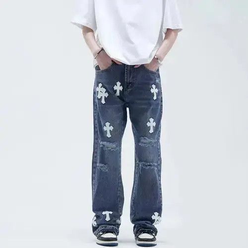 Japanese Brand × Jean High street hip hop cross patch bootcut jeans Size US 32 / EU 48 - 3 Thumbnail