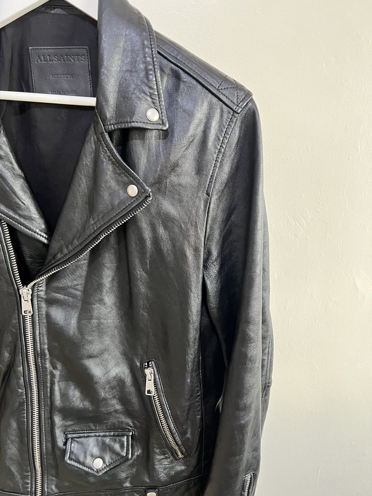 Allsaints ALLSAINTS BIKER MILO BLACK LEATHER JACKET Size US M / EU 48-50 / 2 - 6 Thumbnail