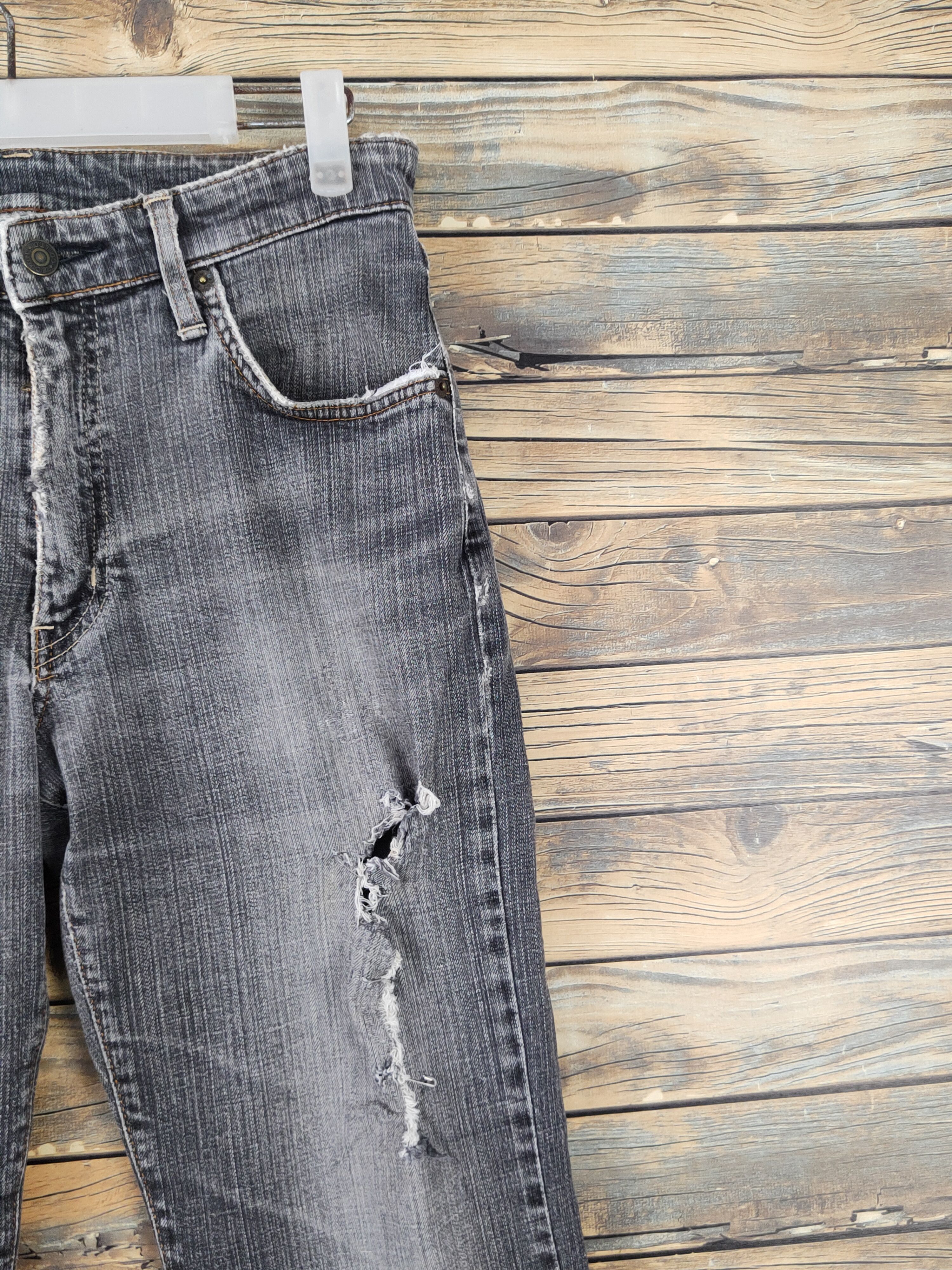 Edwin Edwin Black Distressed Ripped Jeans #W1798 Size US 30 / EU 46 - 6 Thumbnail