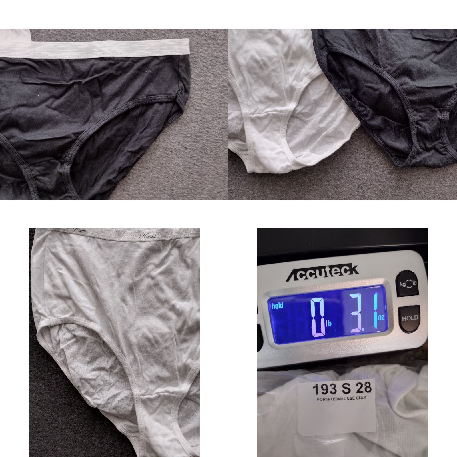 Hanes Hanes Women's 2-Pack Panties Underwear Brief Juniors Cotton Black/White Size 9 Size 30" / US 8 / IT 44 - 8 Thumbnail