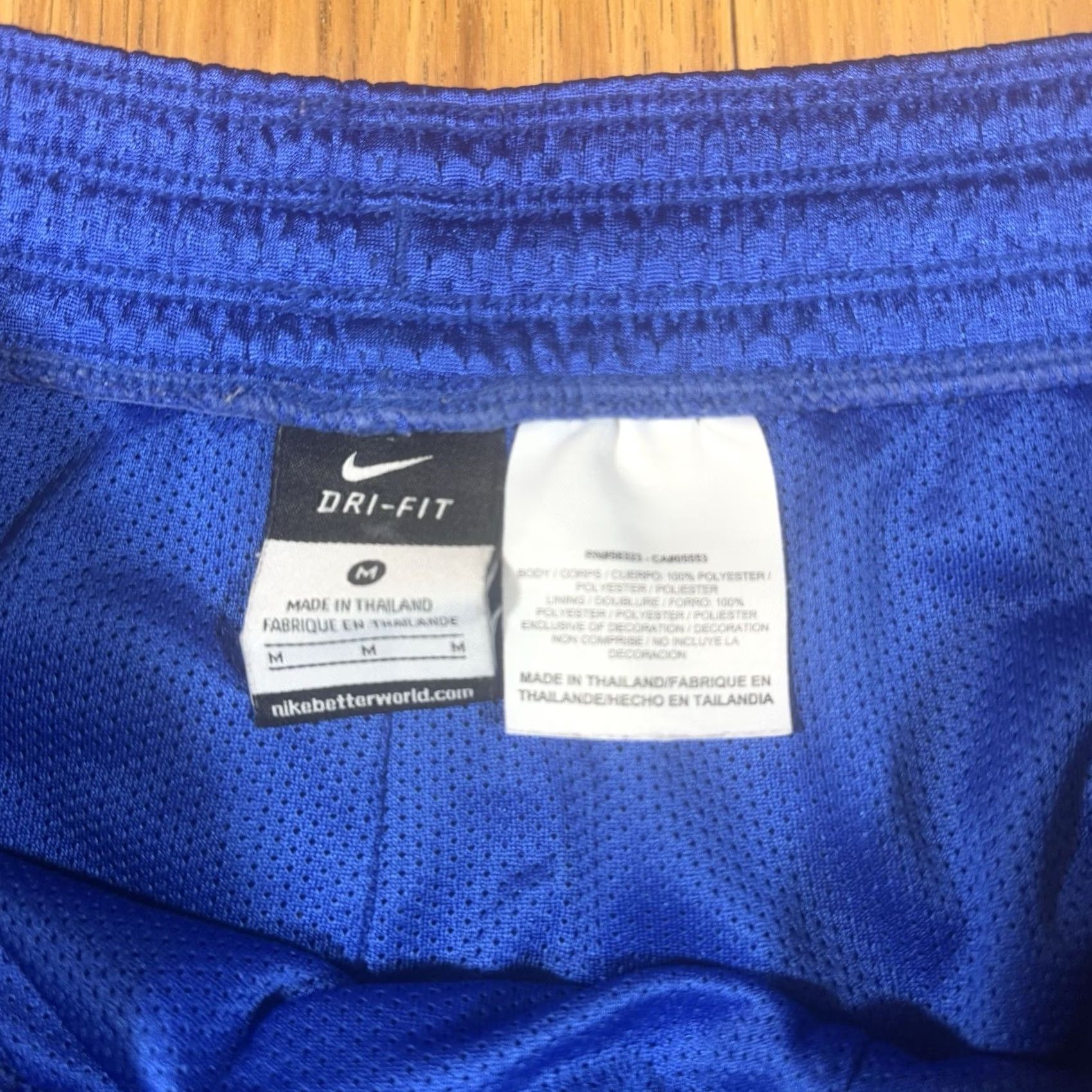 Nike Nike Mens Regular M Blue Gold Basketball Dazzle Shorts Shiny Athletic Workout Gym Y2K Size US 31 - 4 Thumbnail
