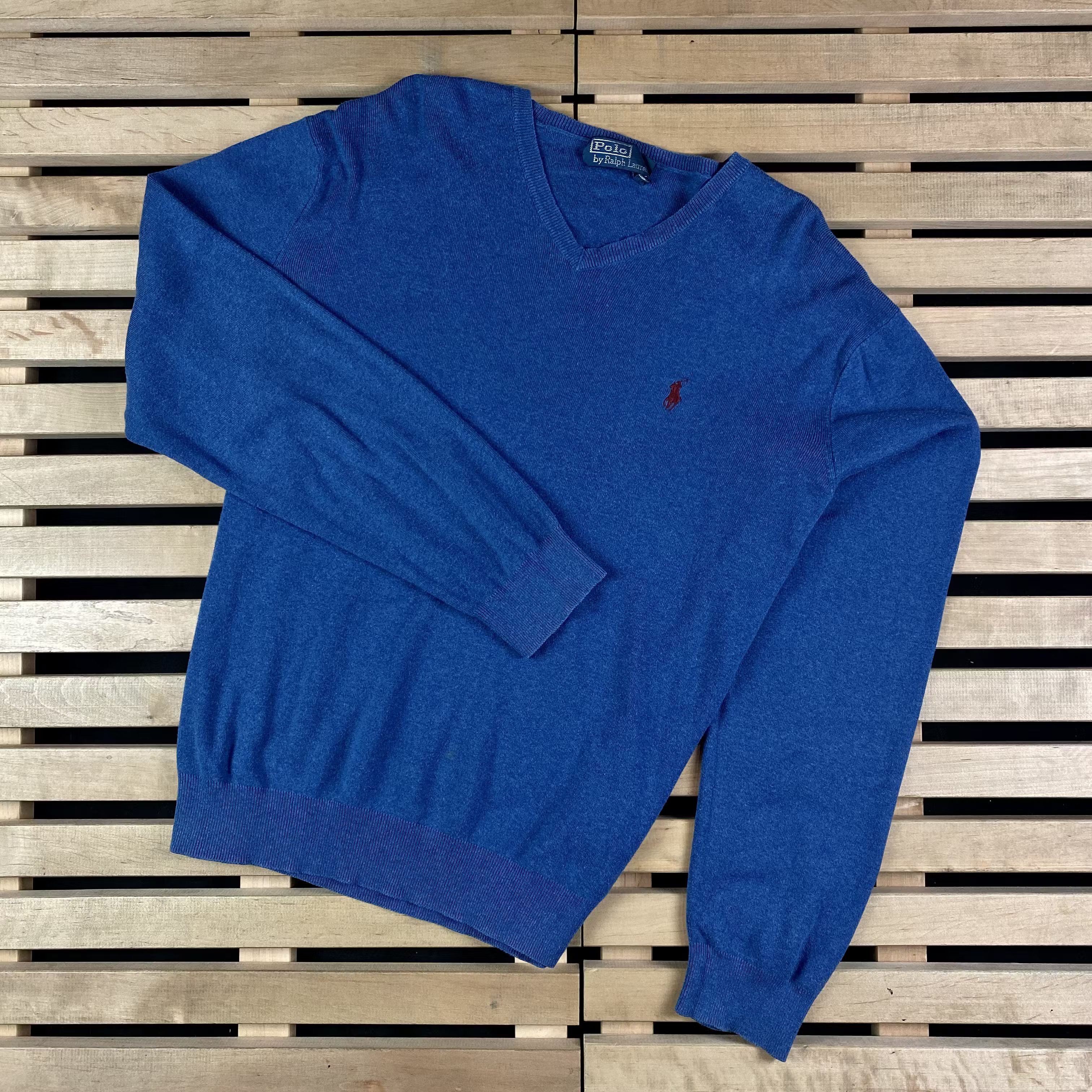 Polo Ralph Lauren × Ralph Lauren × Vintage Mens Jumper V Neck Polo Ralph Lauren Vintage Size L Size US L / EU 52-54 / 3 - 1 Thumbnail