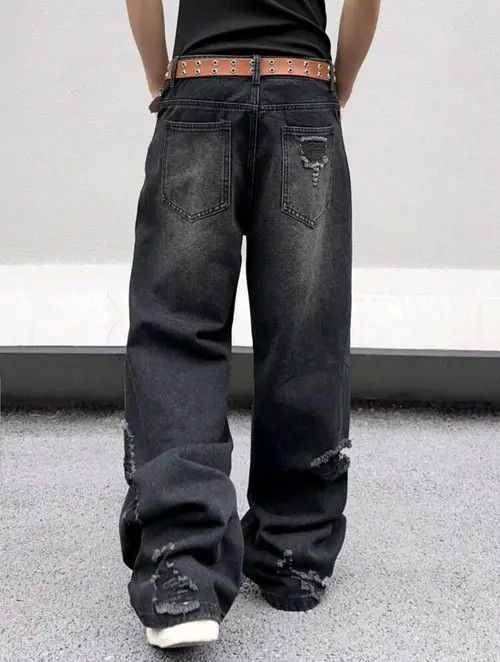 Japanese Brand Misuzu x Ayako Distressed Black Ripped Torn Jeans Y2k sh Size US 39 - 8 Thumbnail