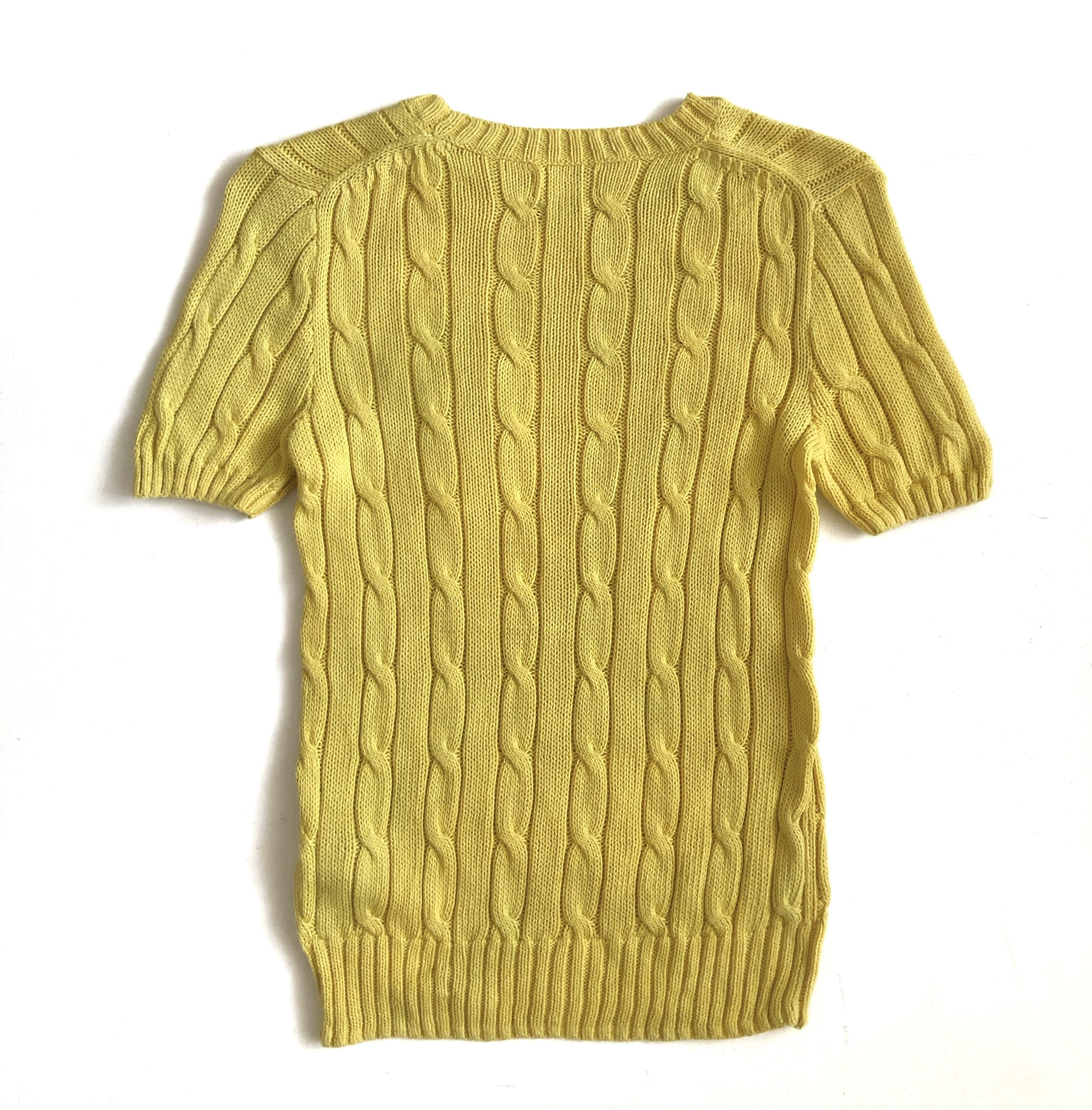 Polo Ralph Lauren CABLE-KNIT COTTON SHORT SLEEVES JUMPER Size XXS / US 00 / IT 34 - 6 Thumbnail